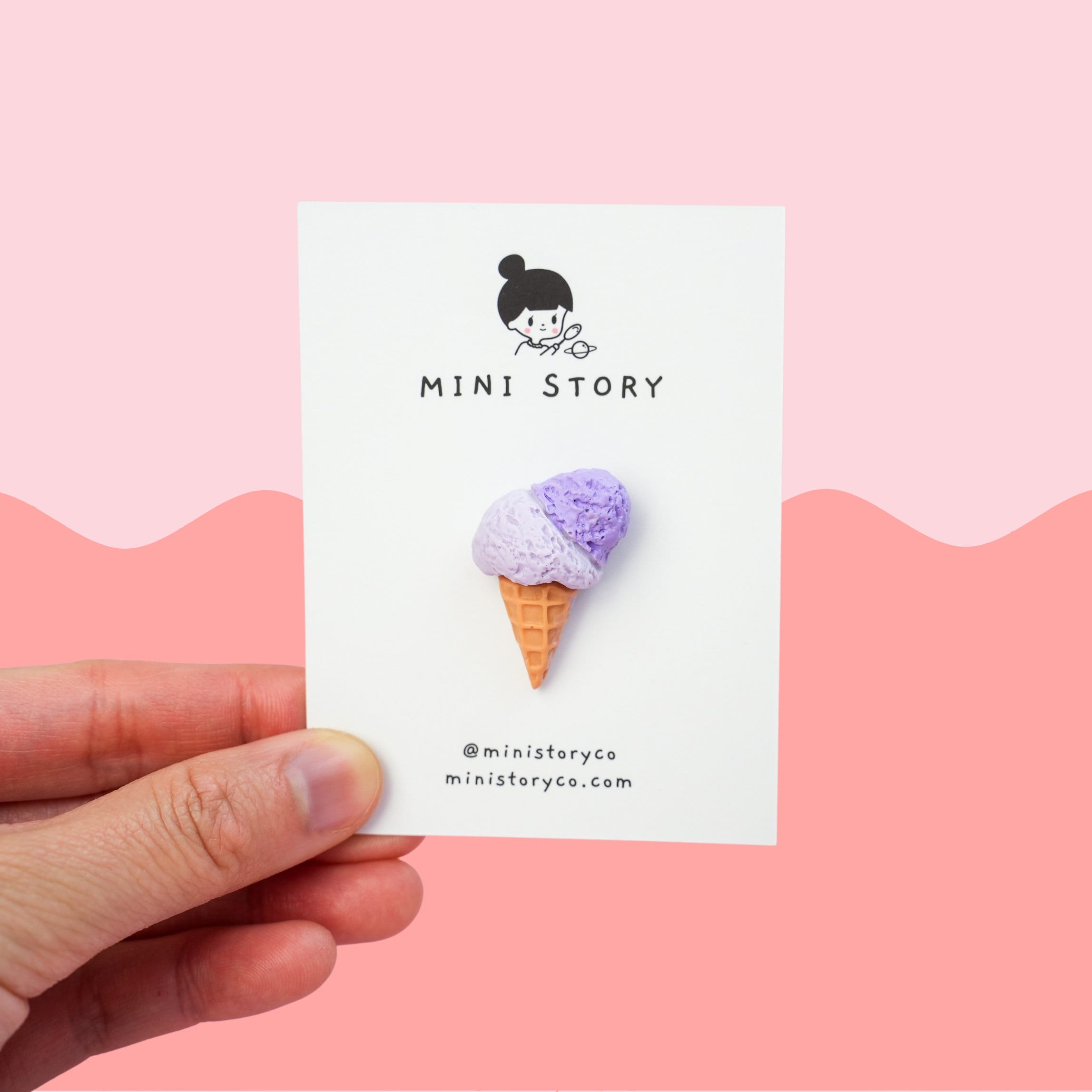 Colourful Double Scoop Ice Cream Pin - Mini Story Co