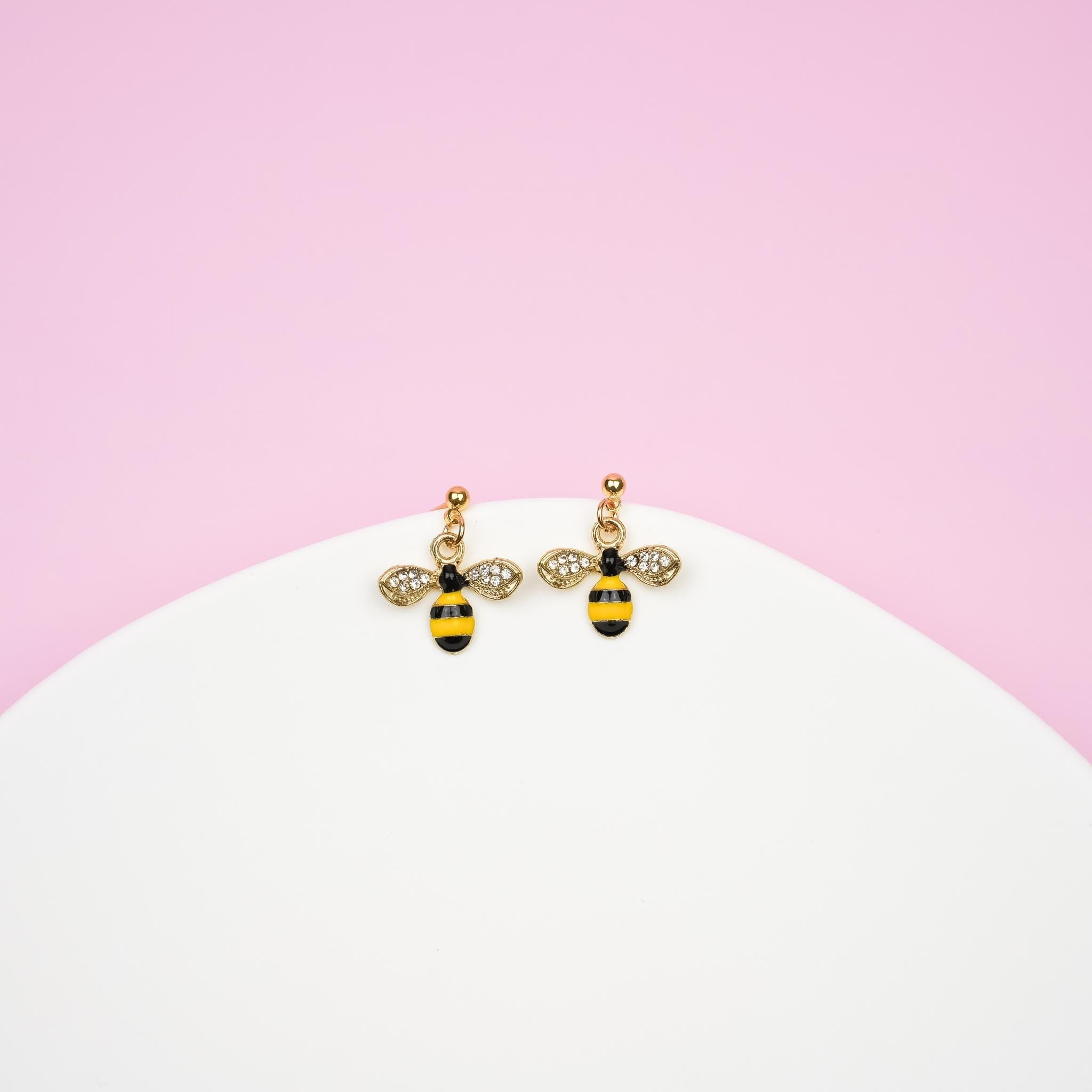 Gold Bumblebee Dangle Earrings - Mini Story Co