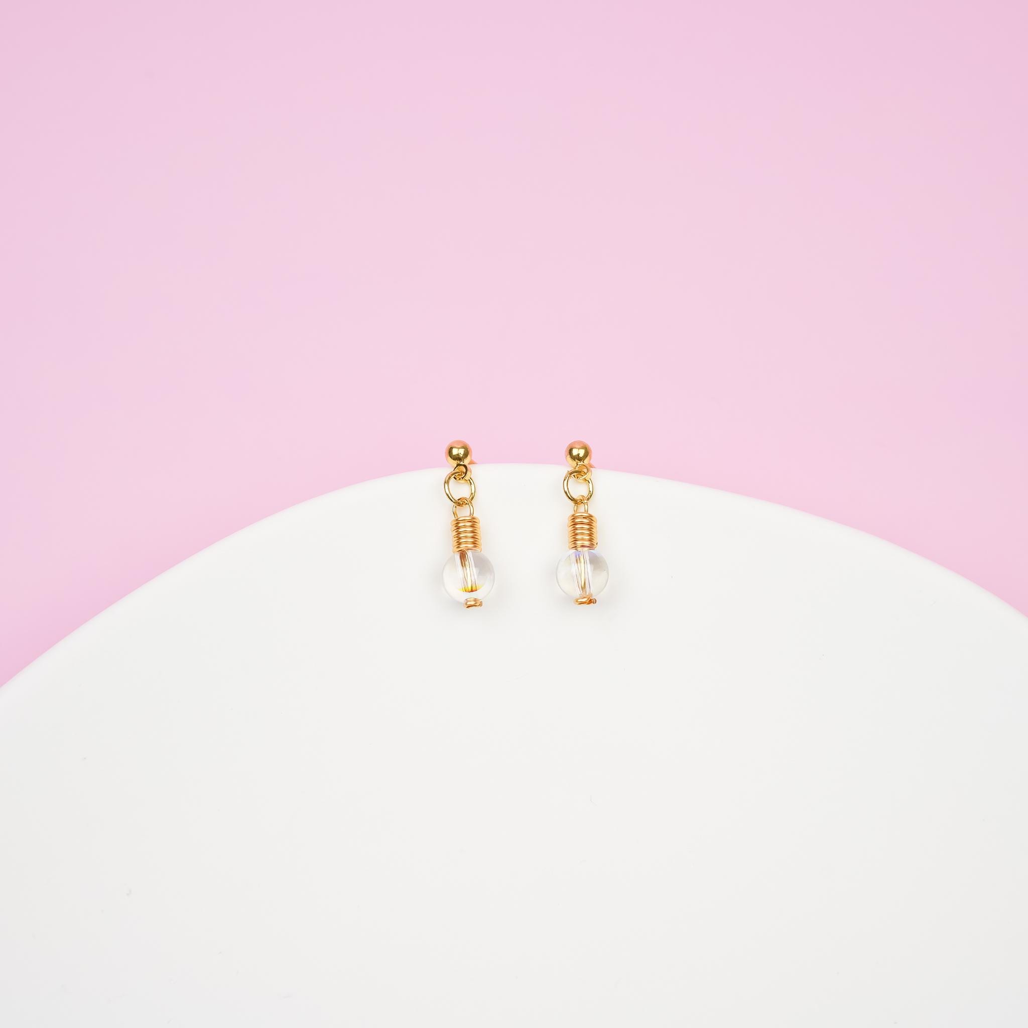 Gold Lightbulb Dangle Earrings - Mini Story Co