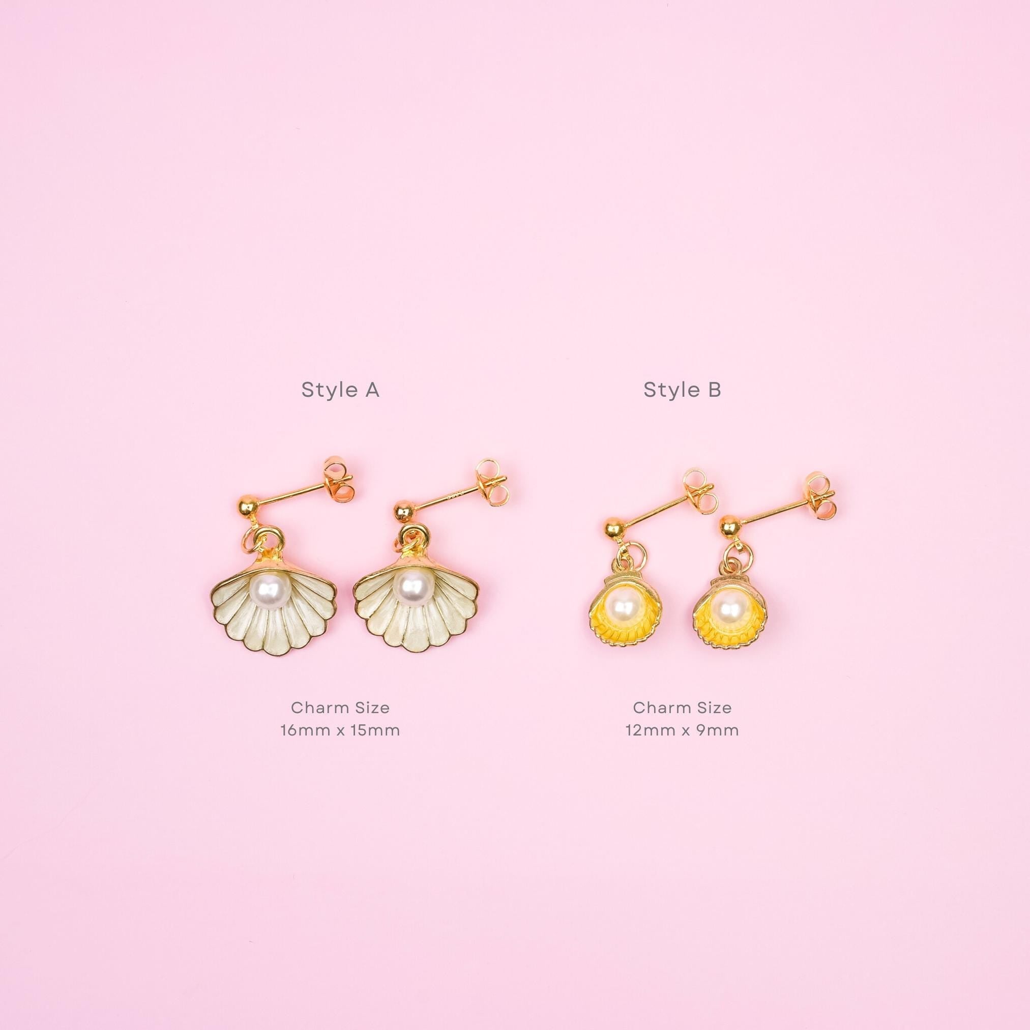 Gold Seashell & Pearl Dangle Earrings - Mini Story Co