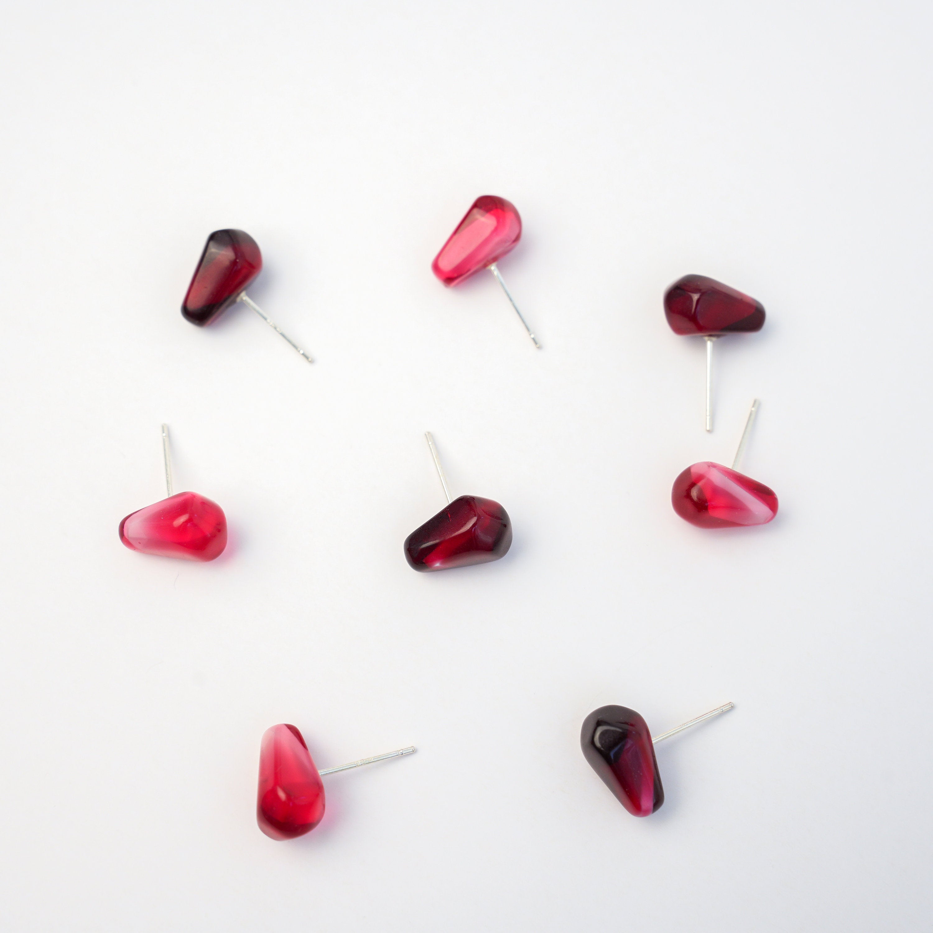 Pomegranate Seed Stud Earrings