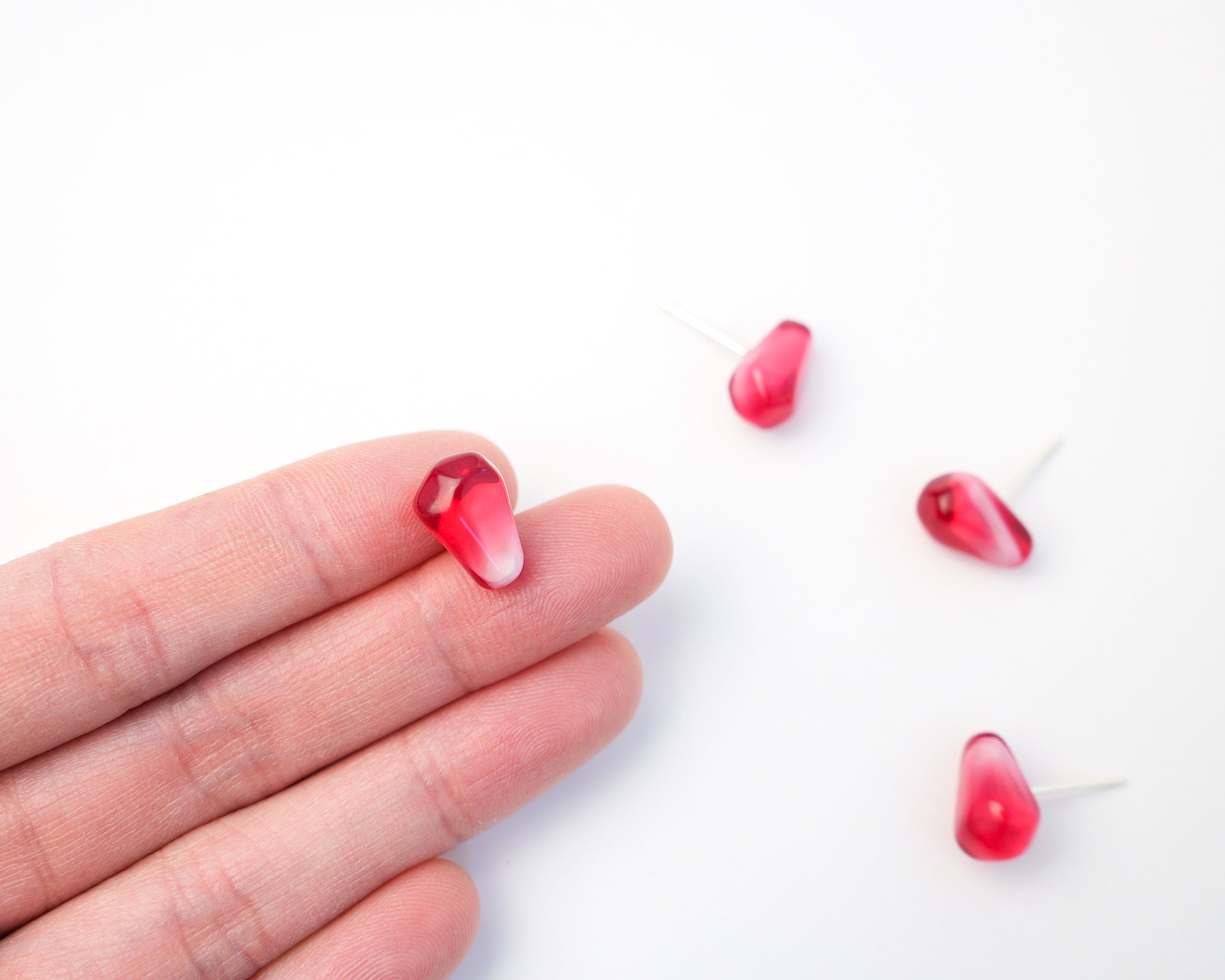 Pomegranate Seed Stud Earrings