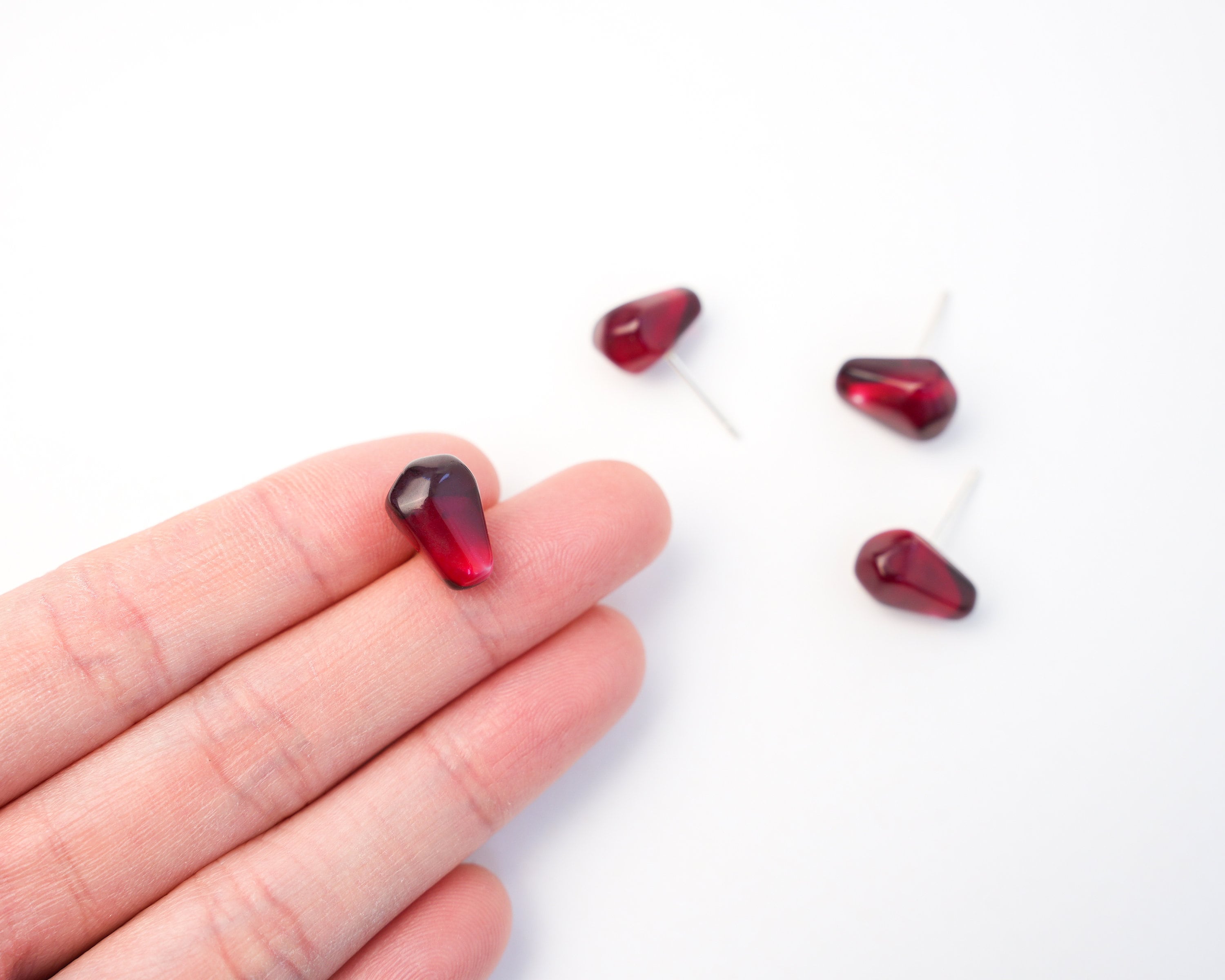 Pomegranate Seed Stud Earrings