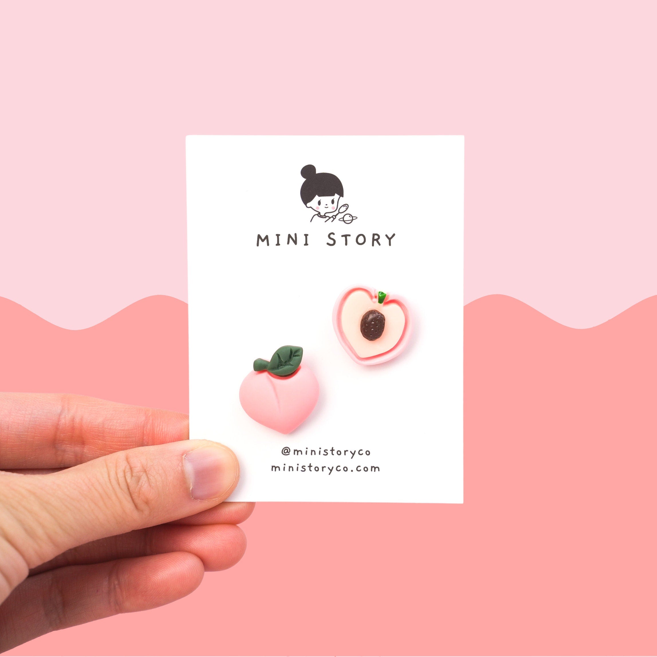 Pink Peach Pin Set