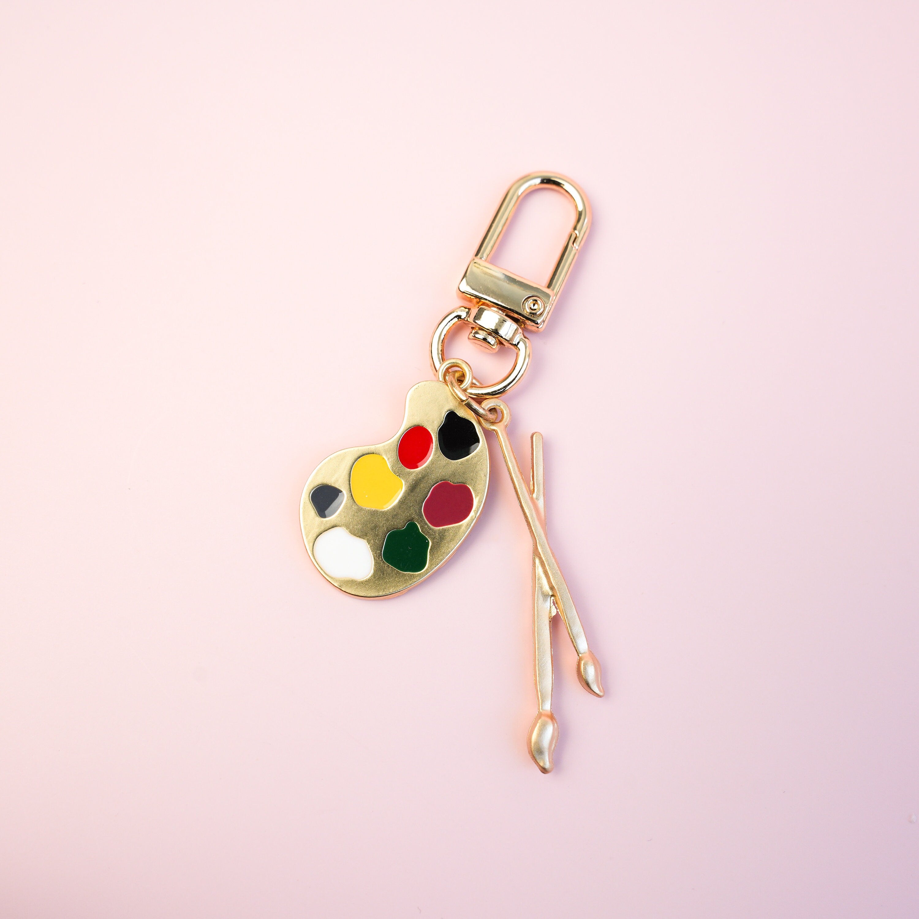 Paint Palette and Brush Keychain
