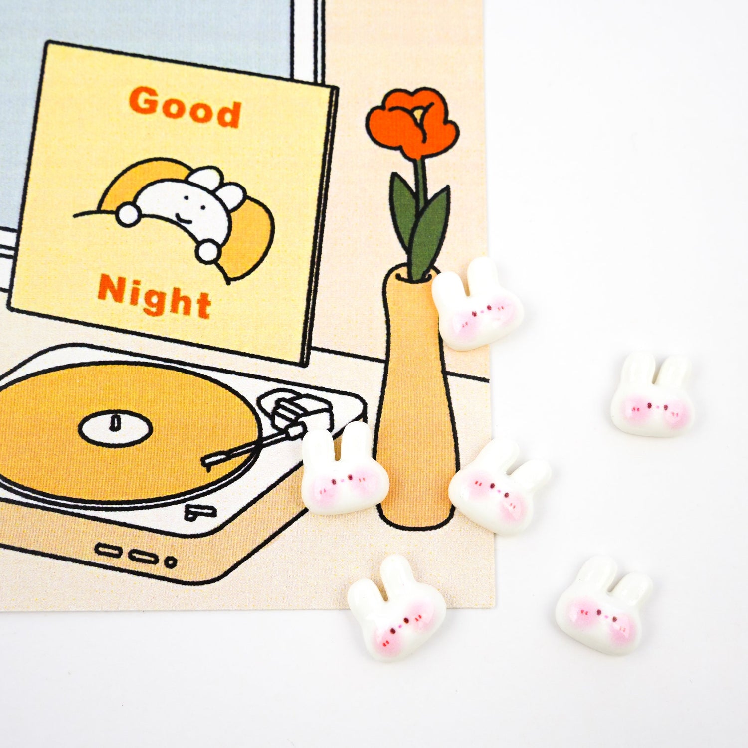 Tiny Bunny Pin | Adorable White Rabbit Brooch