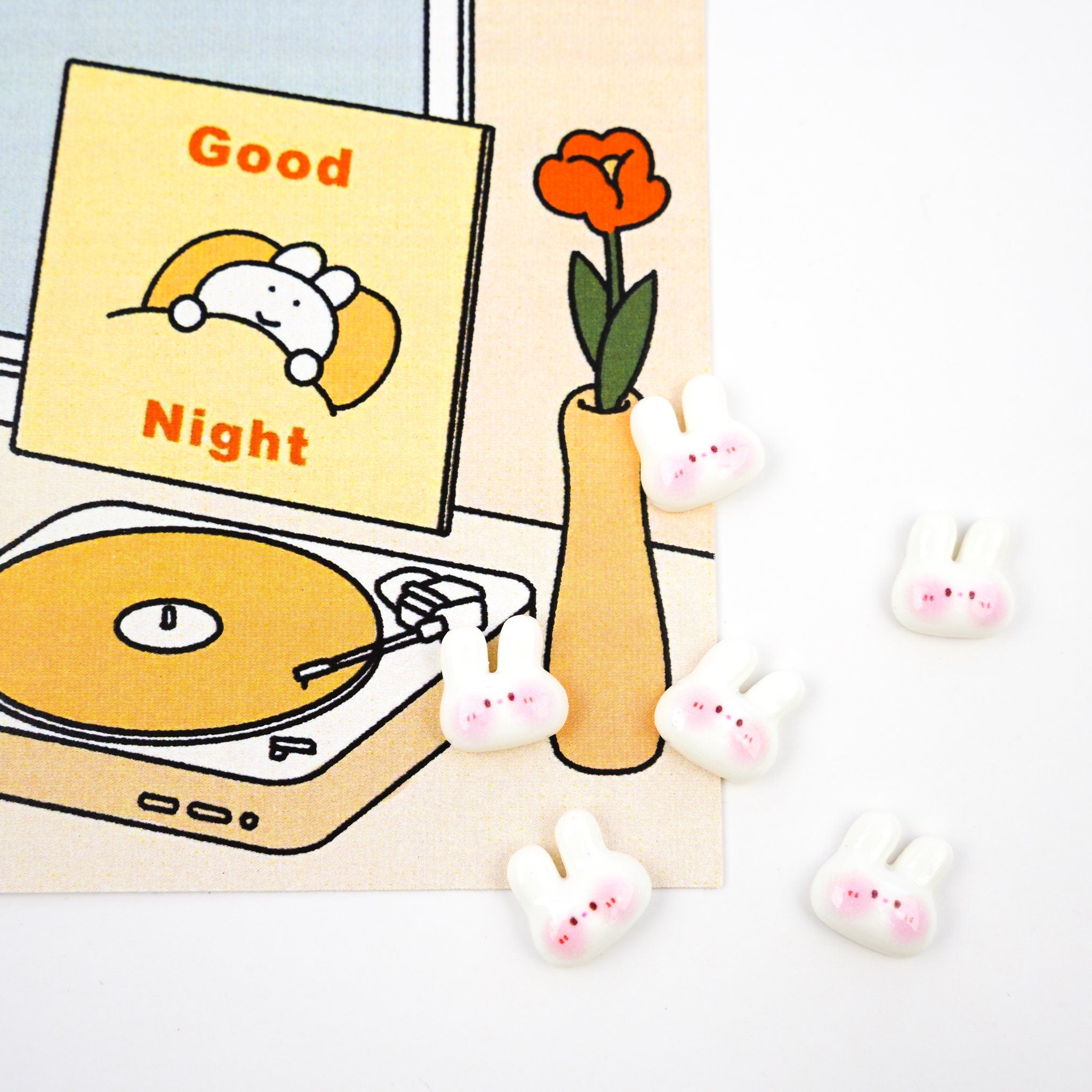 Tiny Bunny Pin | Adorable White Rabbit Brooch