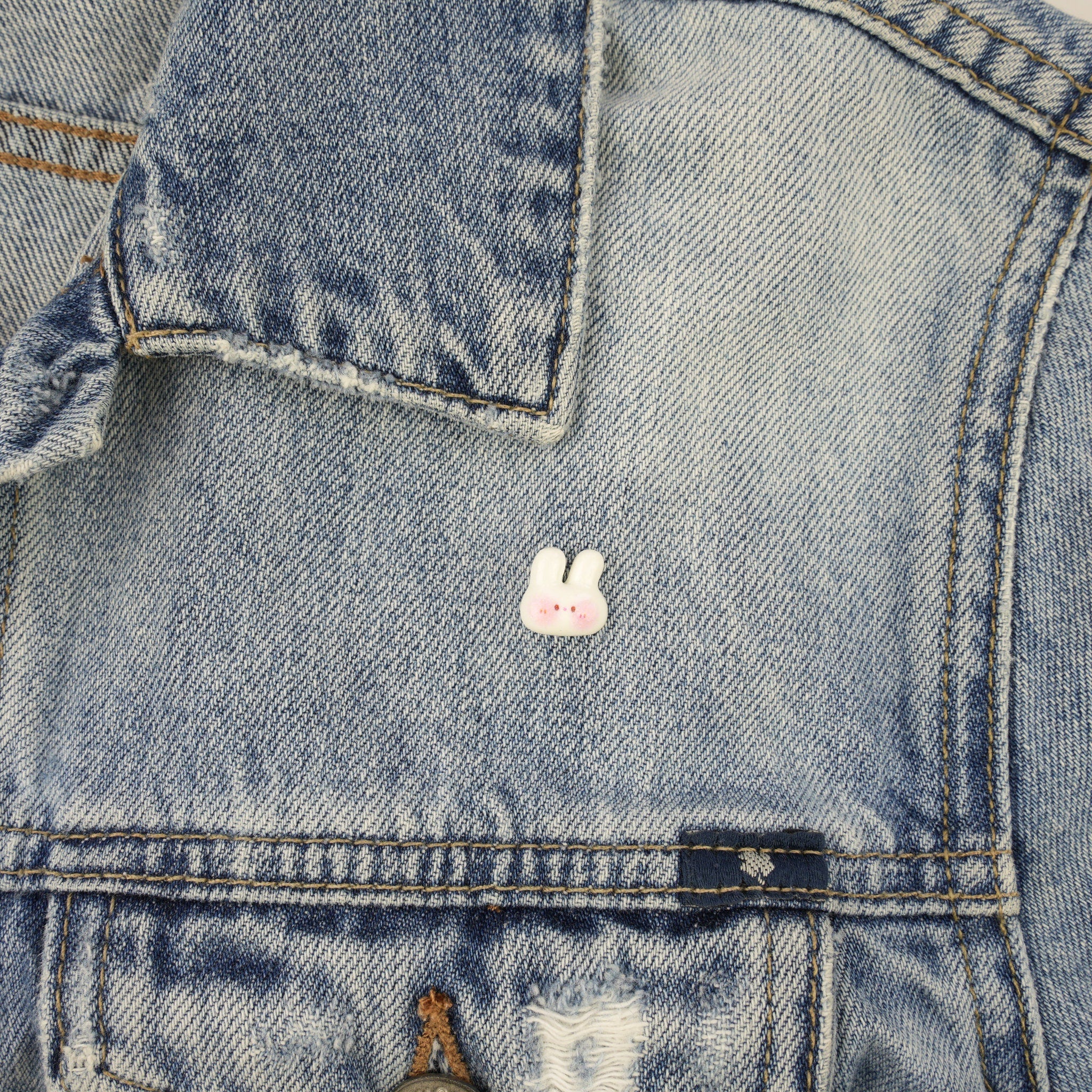 Tiny Bunny Pin | Adorable White Rabbit Brooch