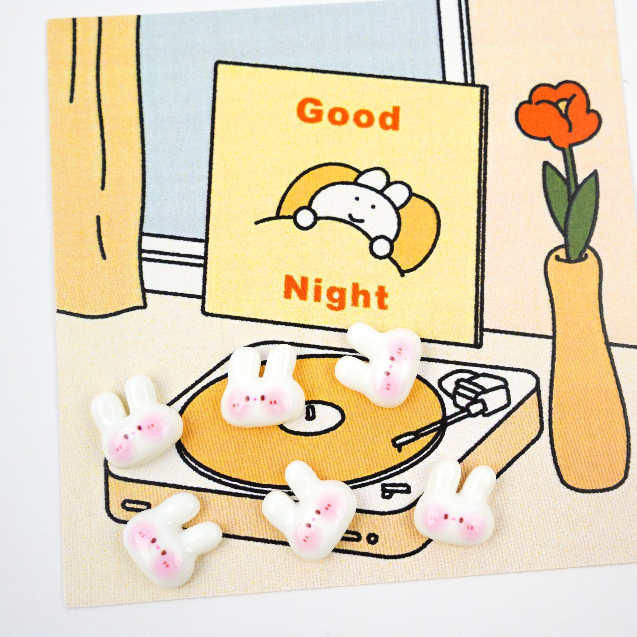 Tiny Bunny Pin | Adorable White Rabbit Brooch