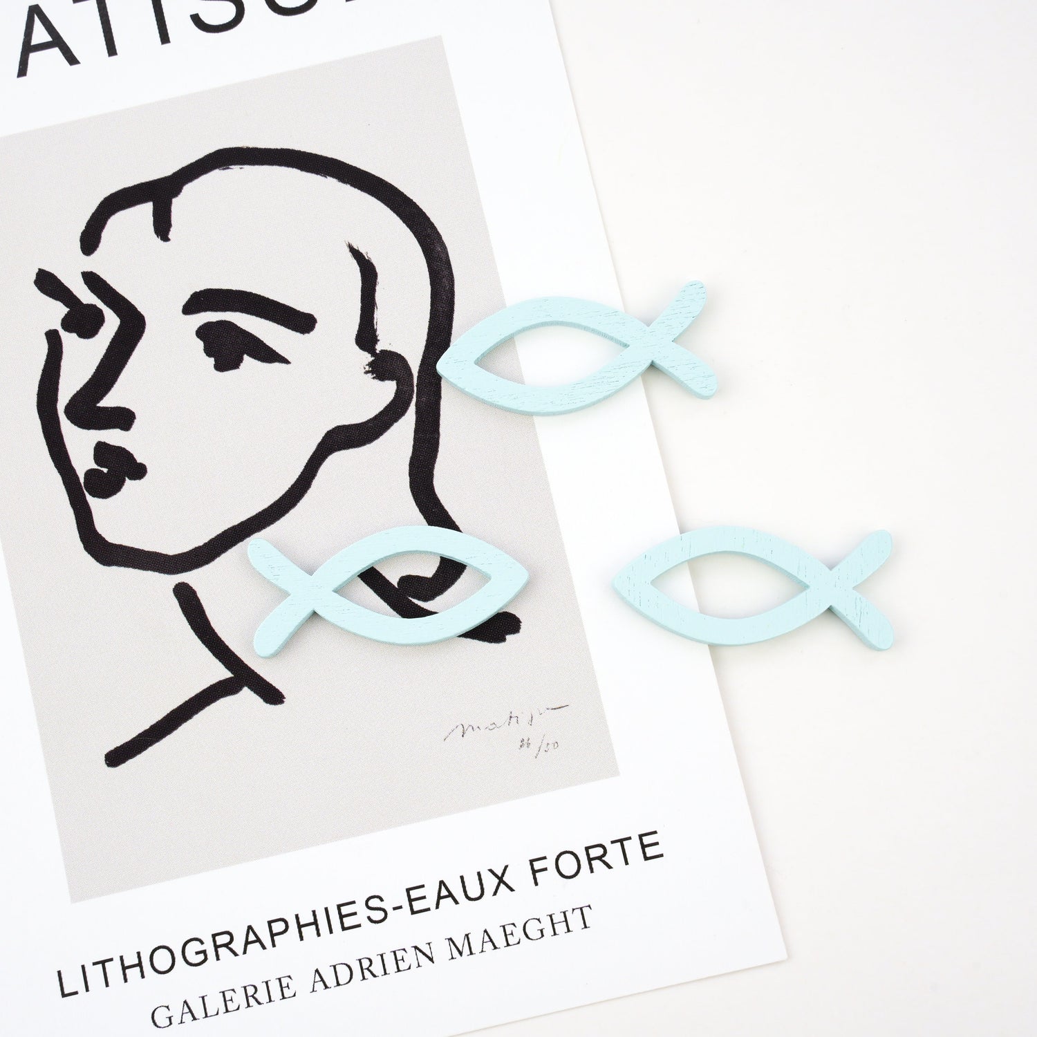 Fish Pin Badge | Cute Wooden Blue Fish Pin
