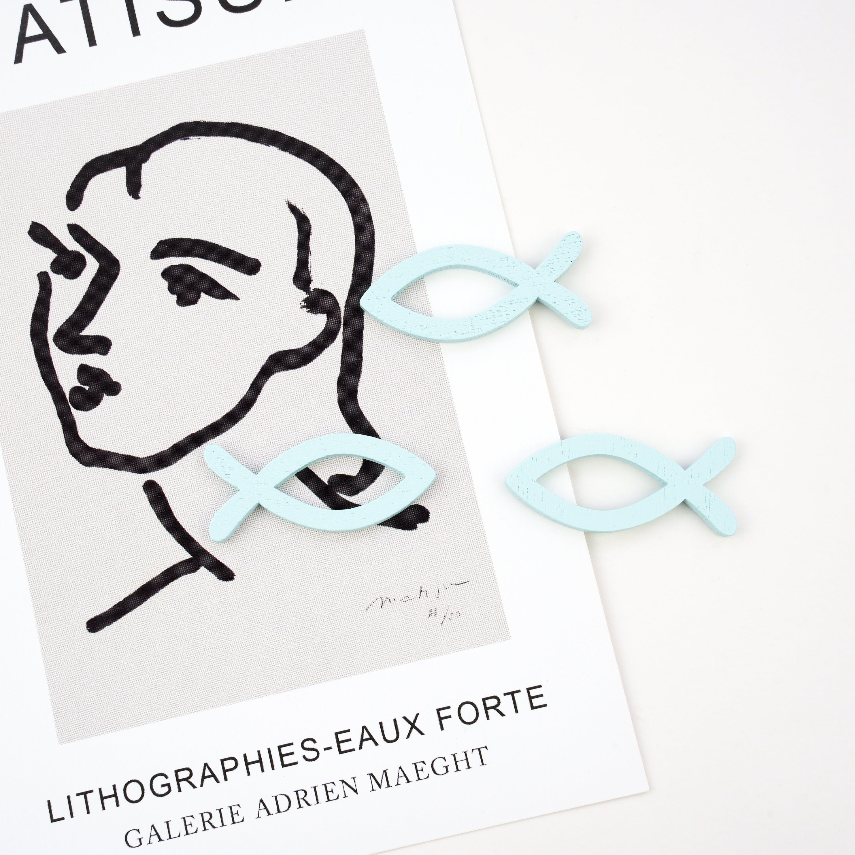 Fish Pin Badge | Cute Wooden Blue Fish Pin