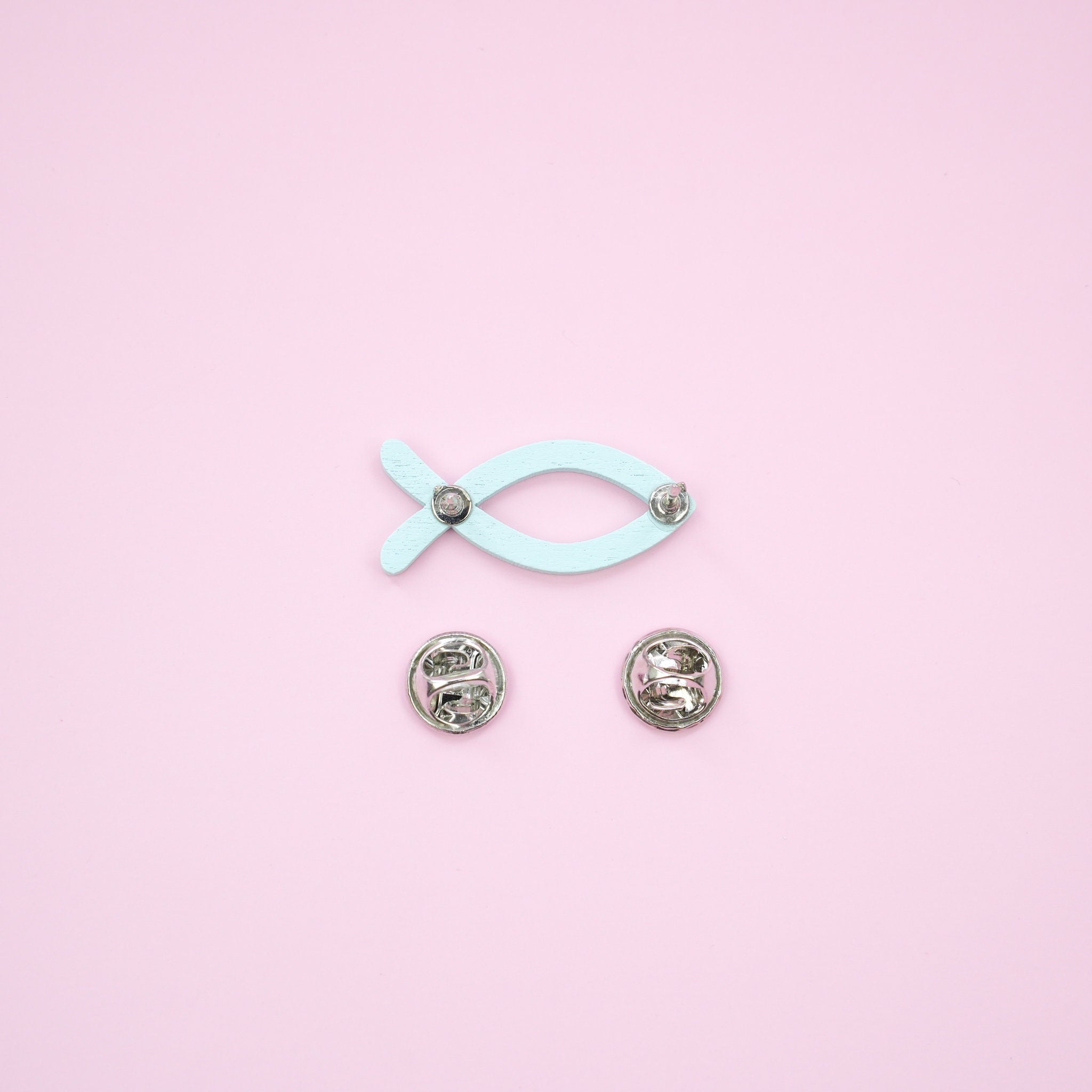 Fish Pin Badge | Cute Wooden Blue Fish Pin