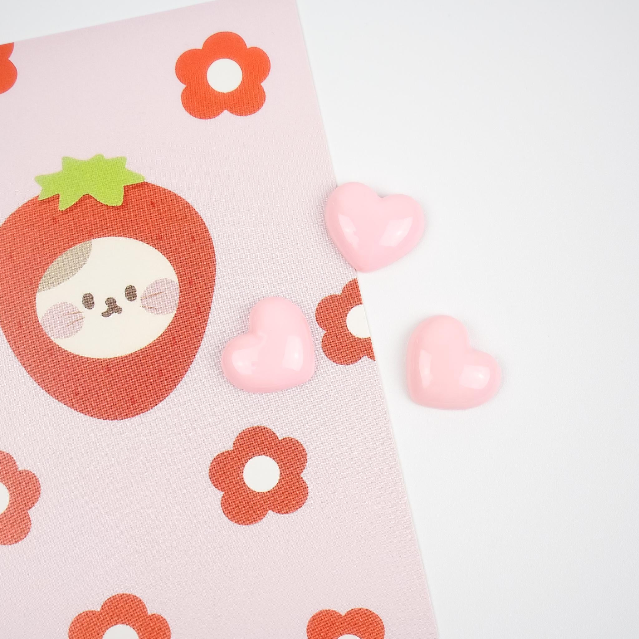 Pink Heart Magnet Set