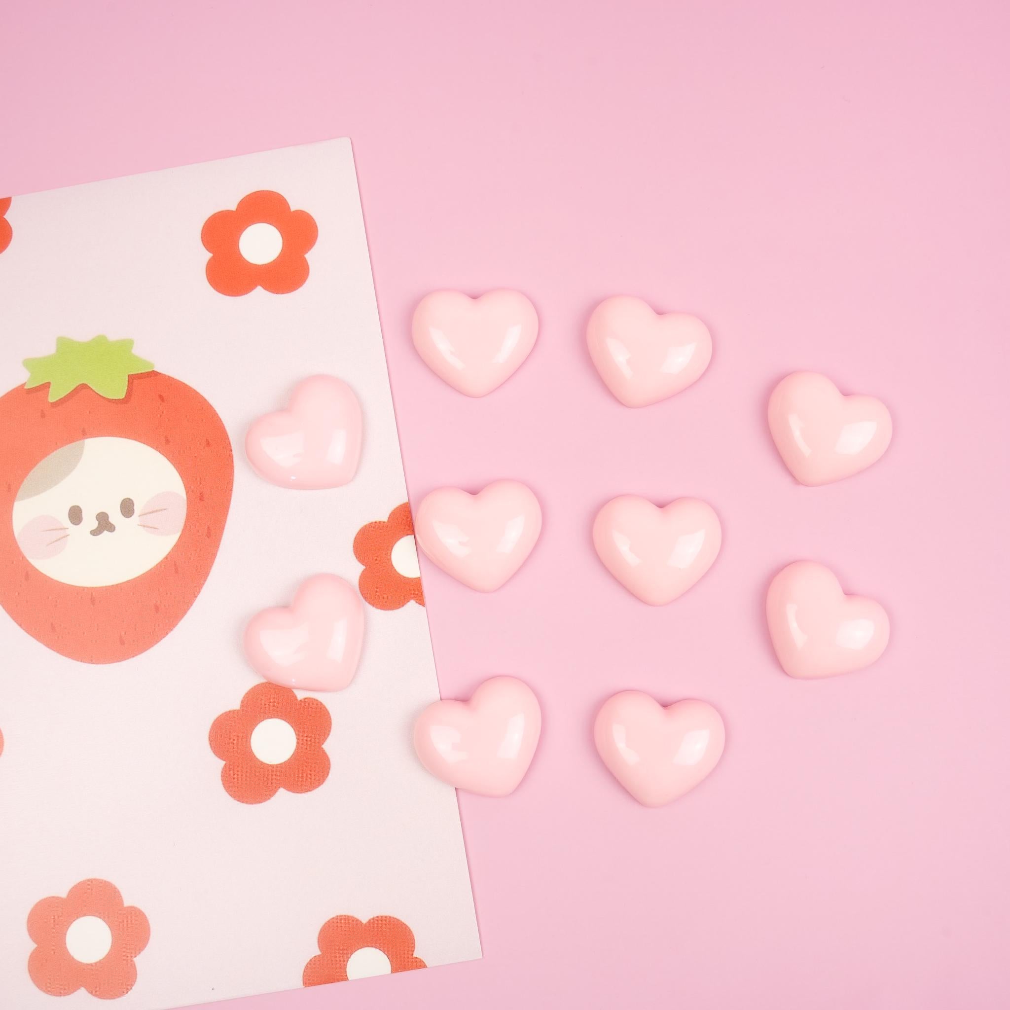 Pink Heart Magnet Set