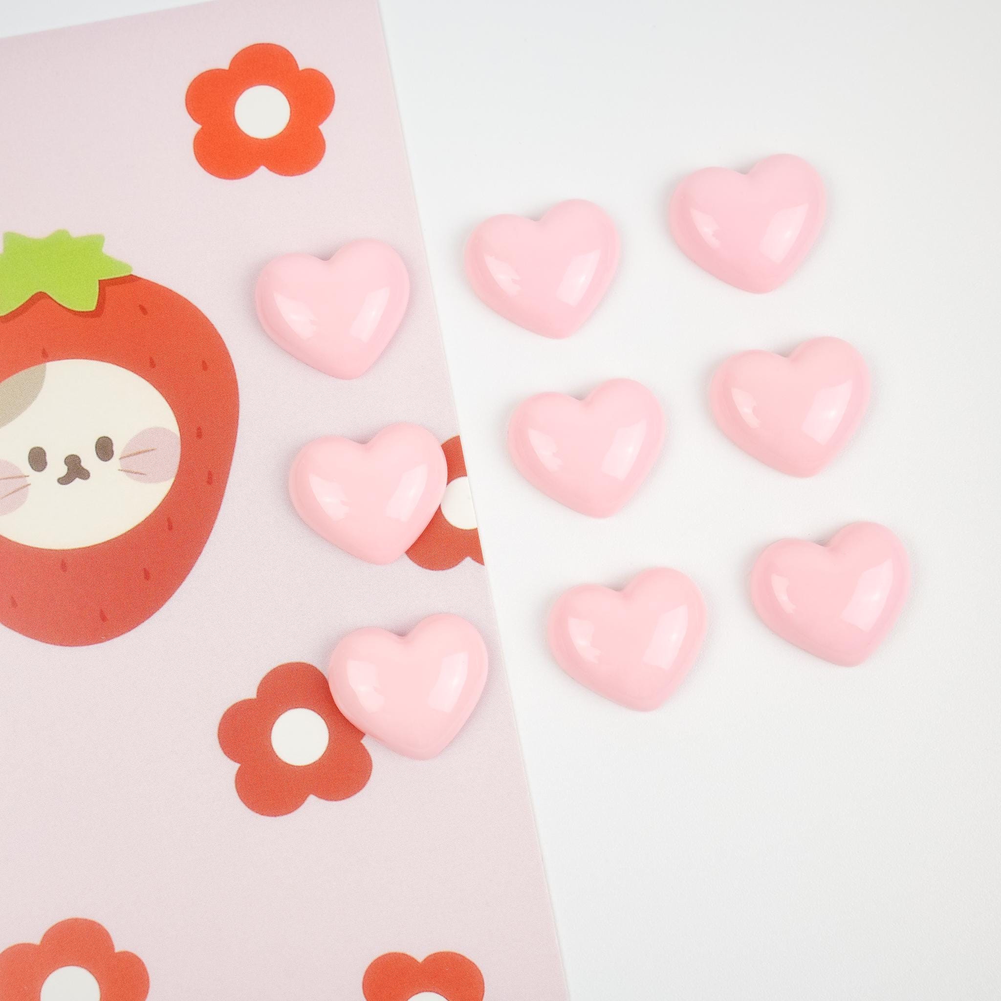 Pink Heart Magnet Set