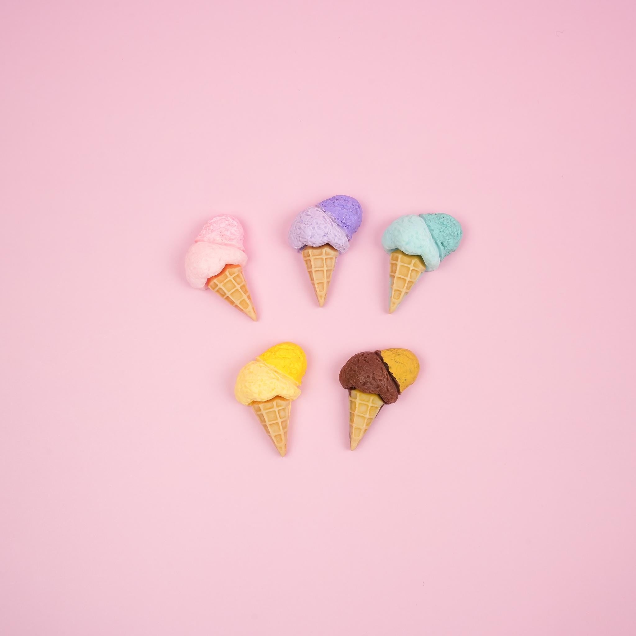 Double Scoop Ice Cream Cone Magnet Set