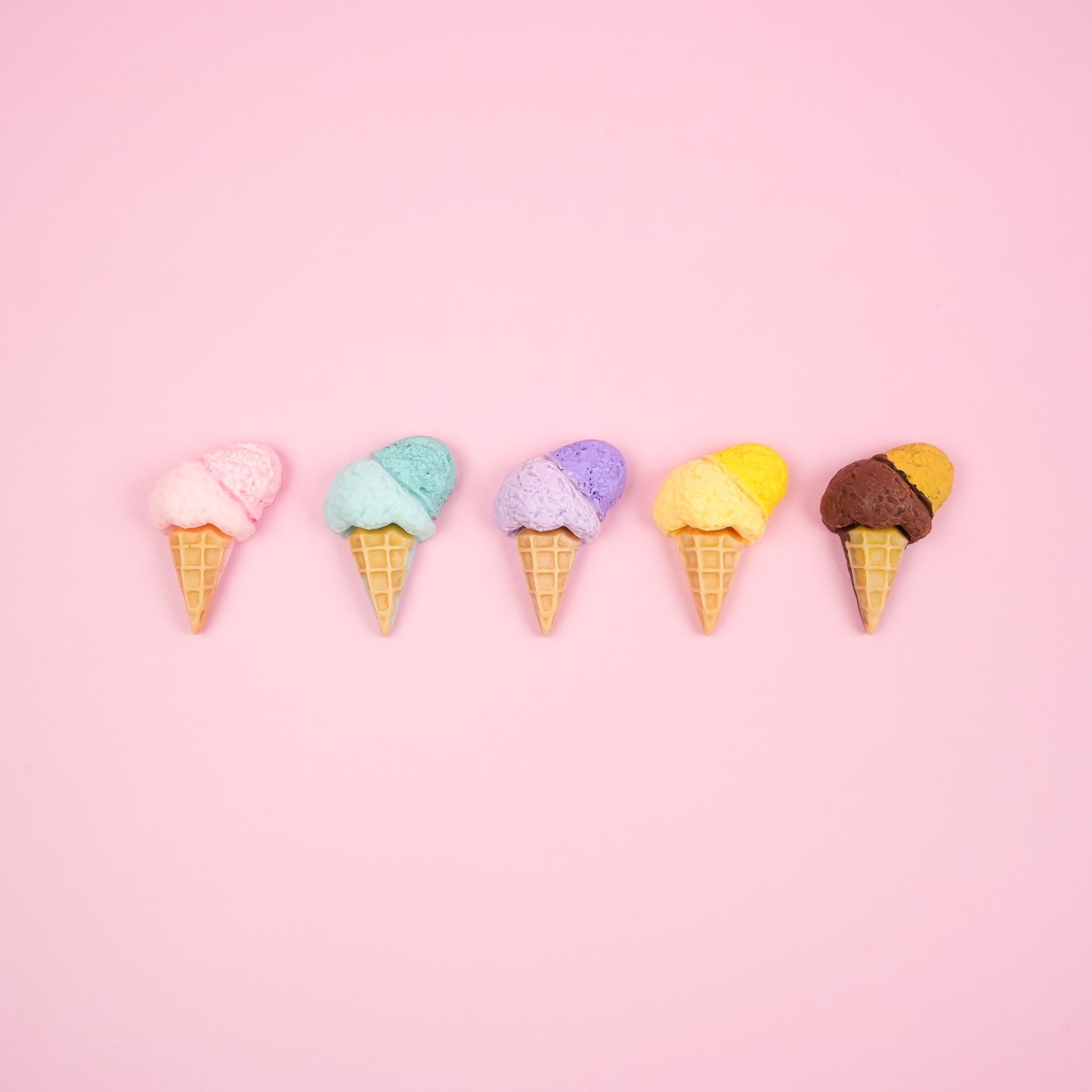 Double Scoop Ice Cream Cone Magnet Set