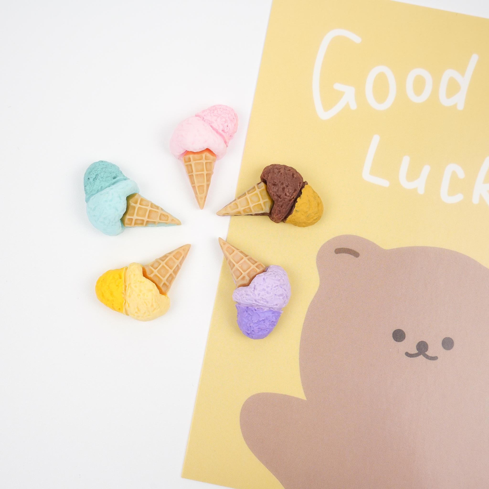 Double Scoop Ice Cream Cone Magnet Set