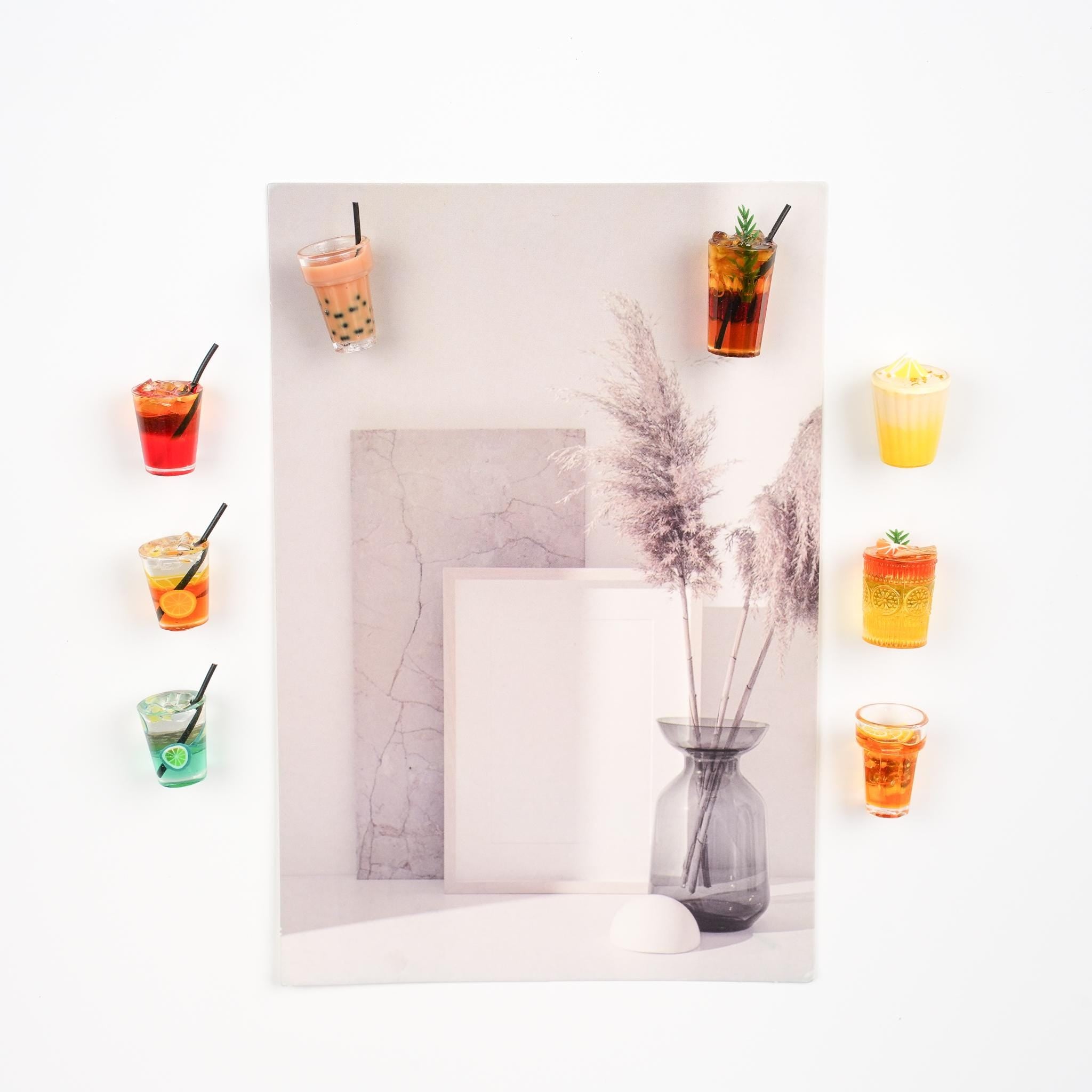 Refreshing Beverage Magnet Set | Iced Coffee, Bubble Tea, Lemon Juice, Soft Drinks, Mocktail Kitchen Decor
