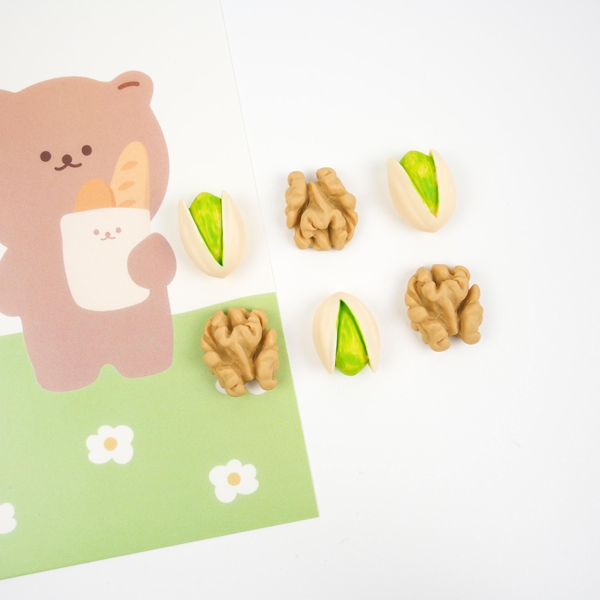 Pistachio and Walnut Magnet Set