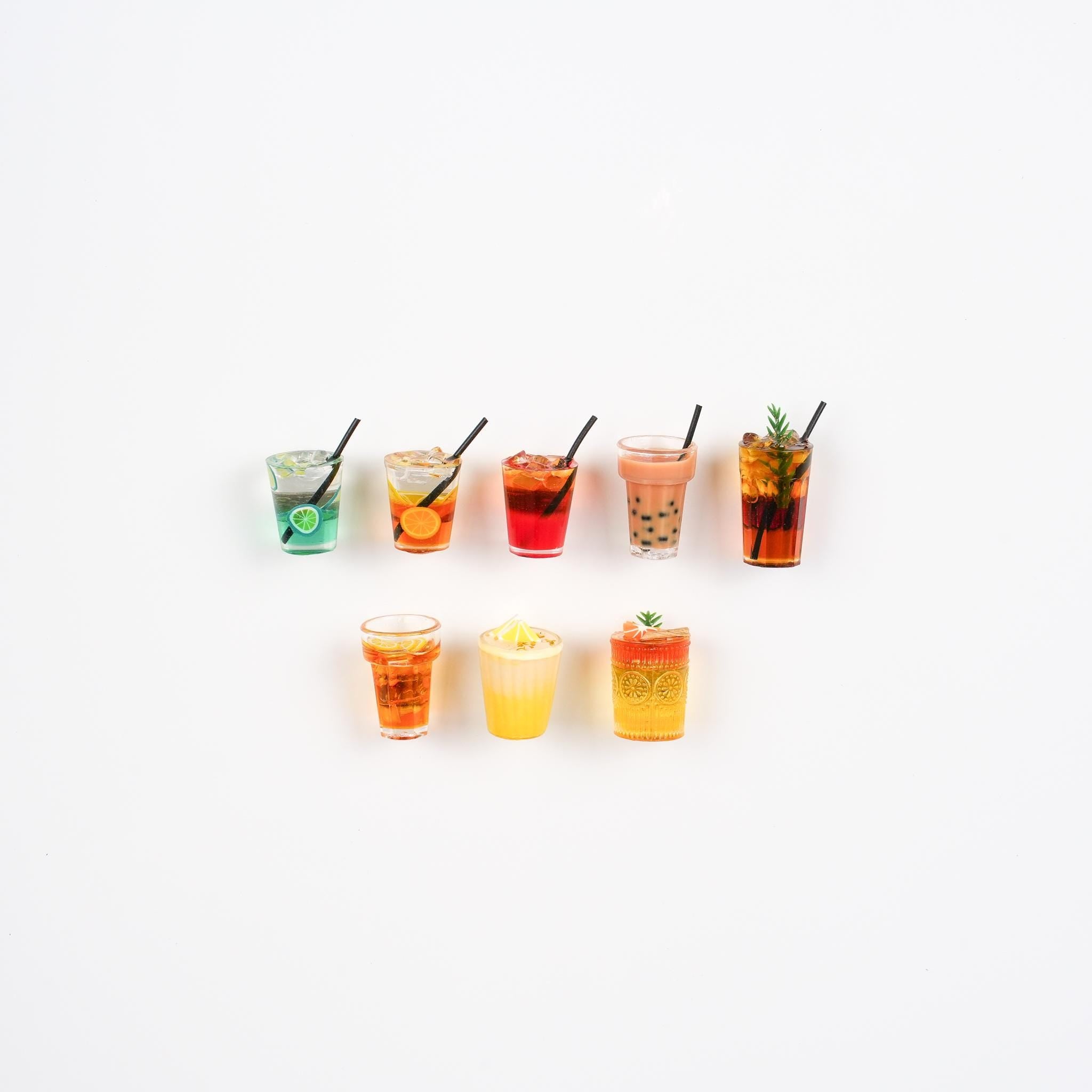 Refreshing Beverage Magnet Set | Iced Coffee, Bubble Tea, Lemon Juice, Soft Drinks, Mocktail Kitchen Decor