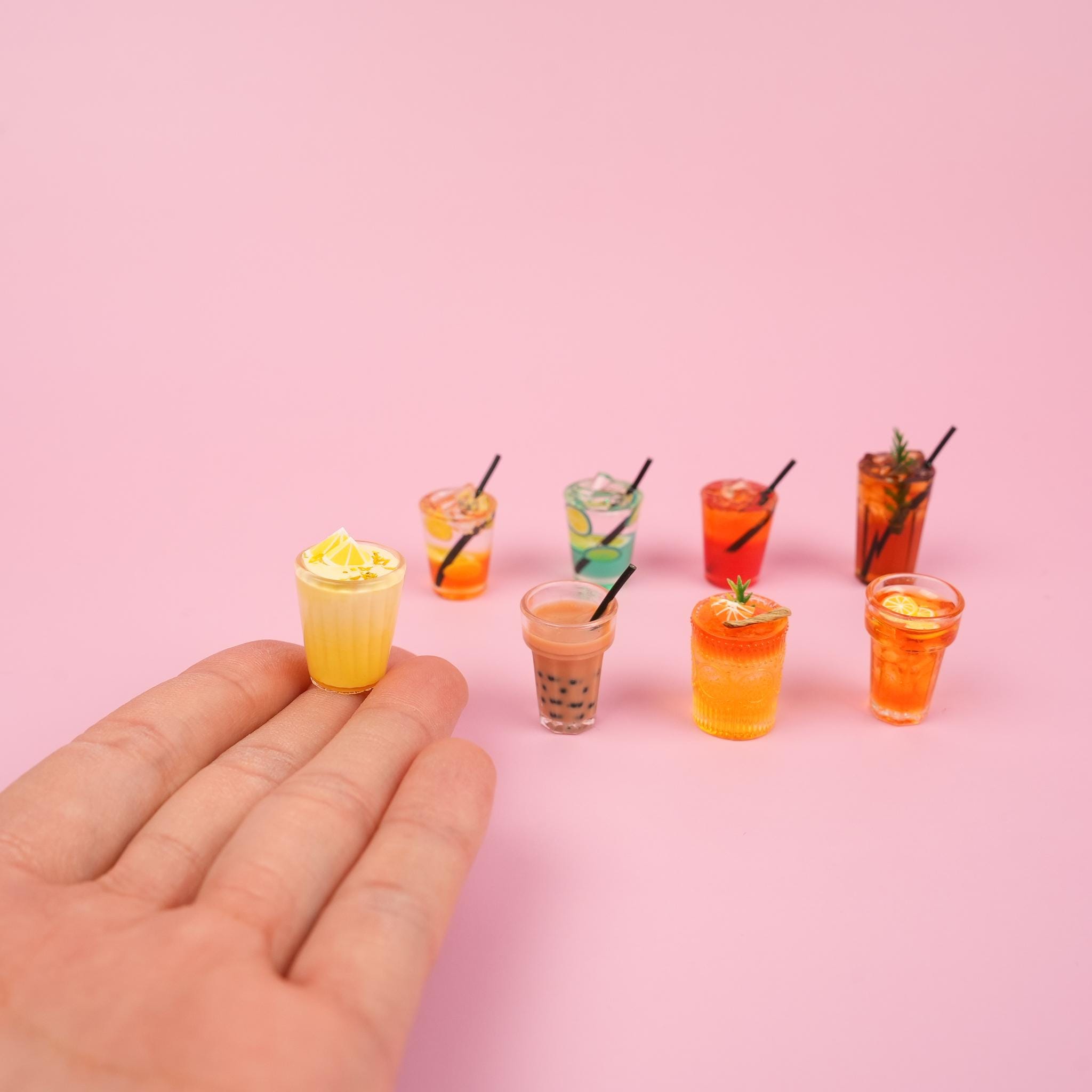 Refreshing Beverage Magnet Set | Iced Coffee, Bubble Tea, Lemon Juice, Soft Drinks, Mocktail Kitchen Decor