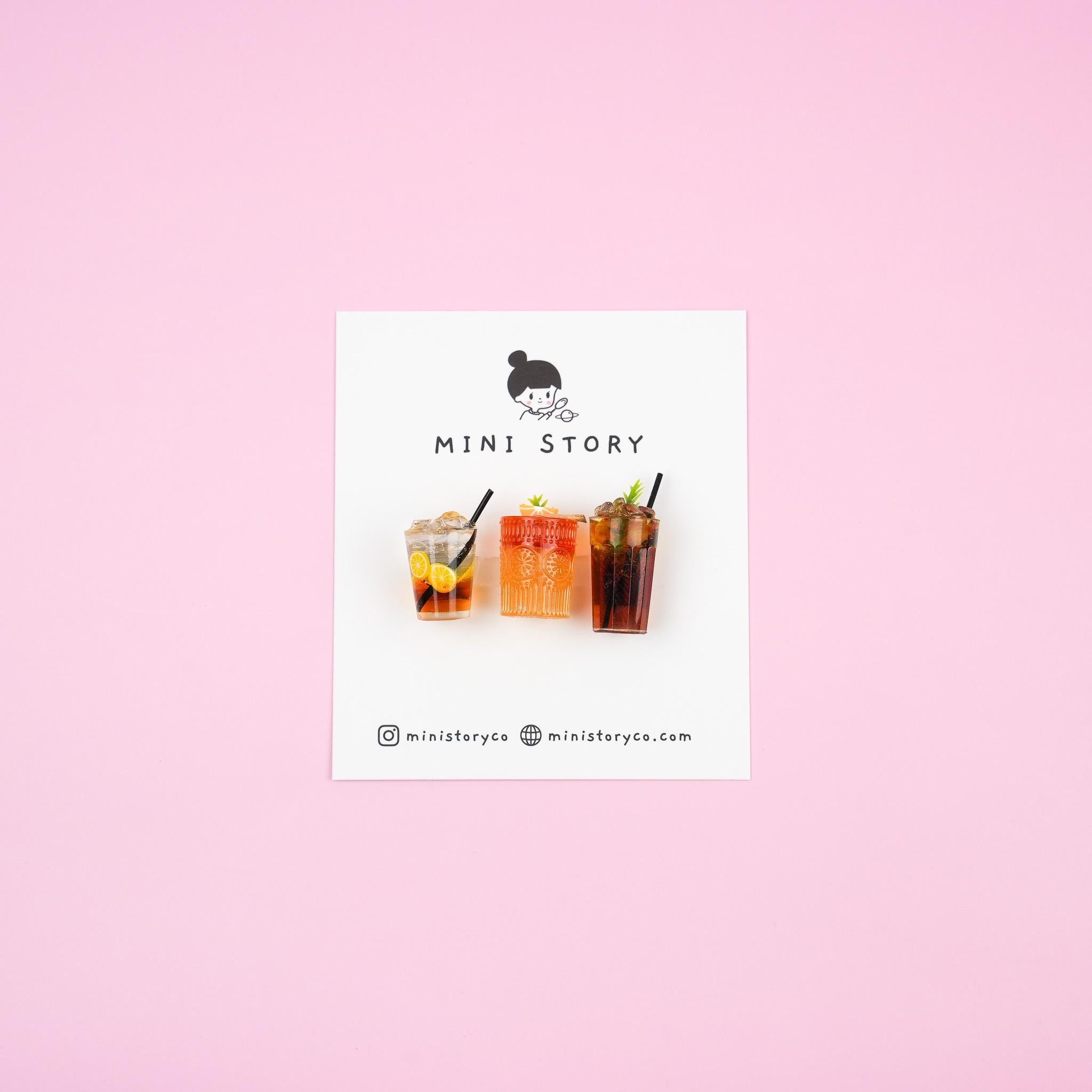 Refreshing Beverage Magnet Set | Iced Coffee, Bubble Tea, Lemon Juice, Soft Drinks, Mocktail Kitchen Decor