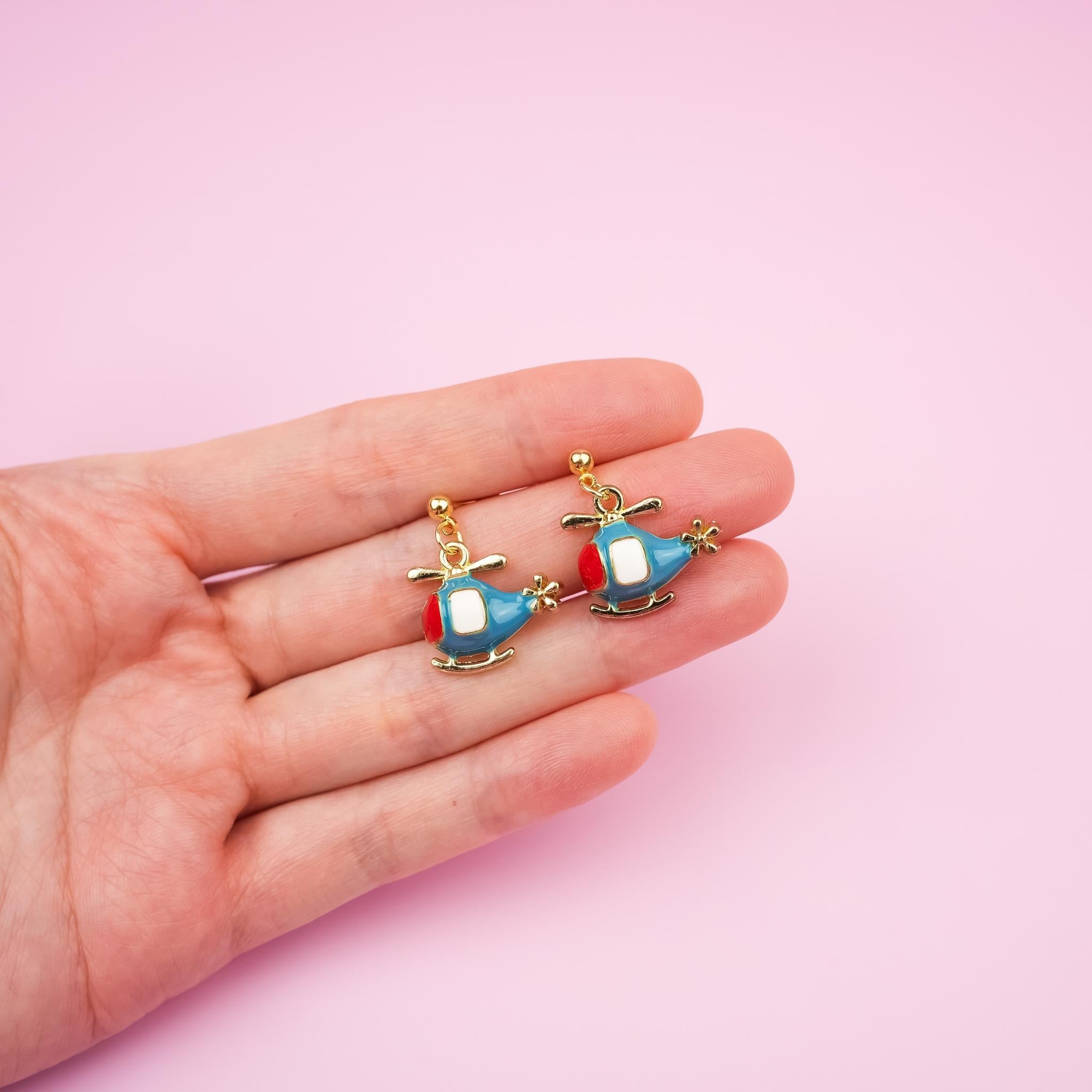 Colourful Helicopter Dangle Earrings