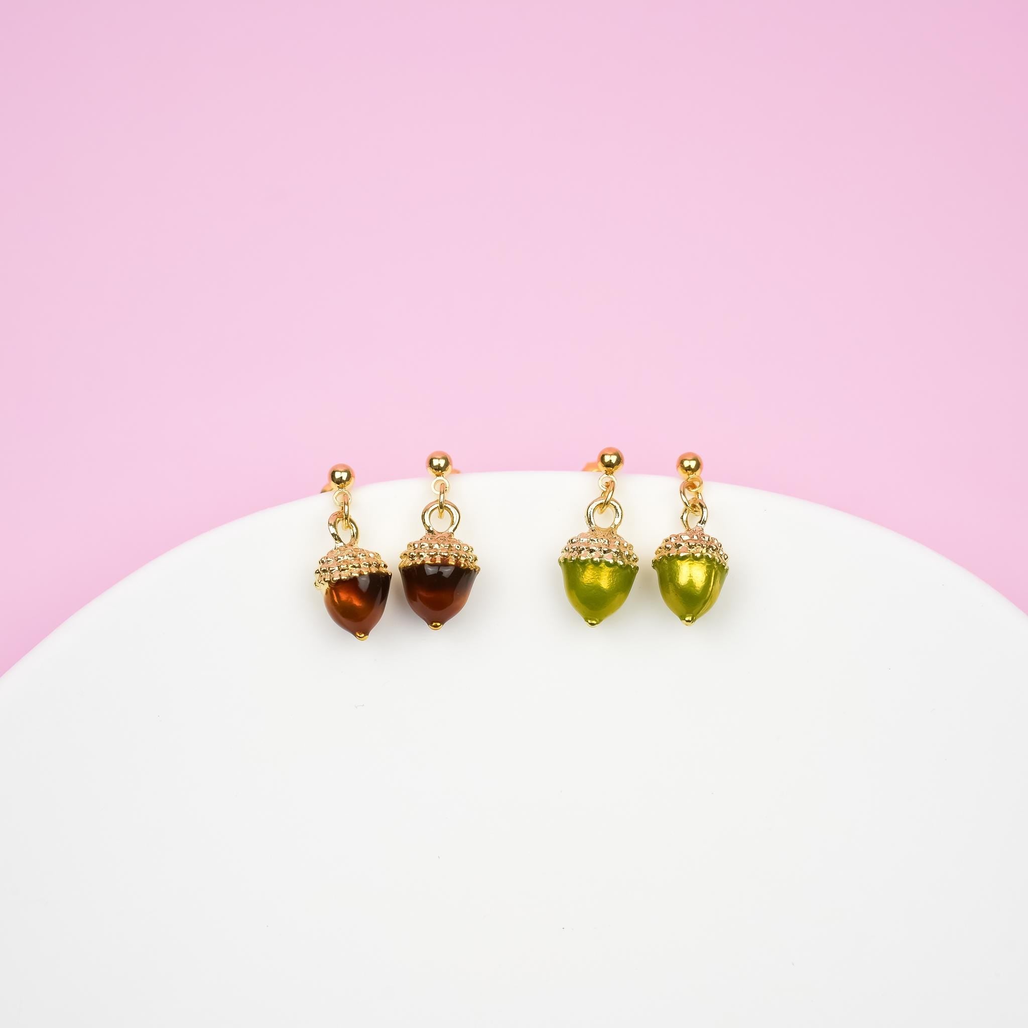 Acorn Nut Dangle Earrings