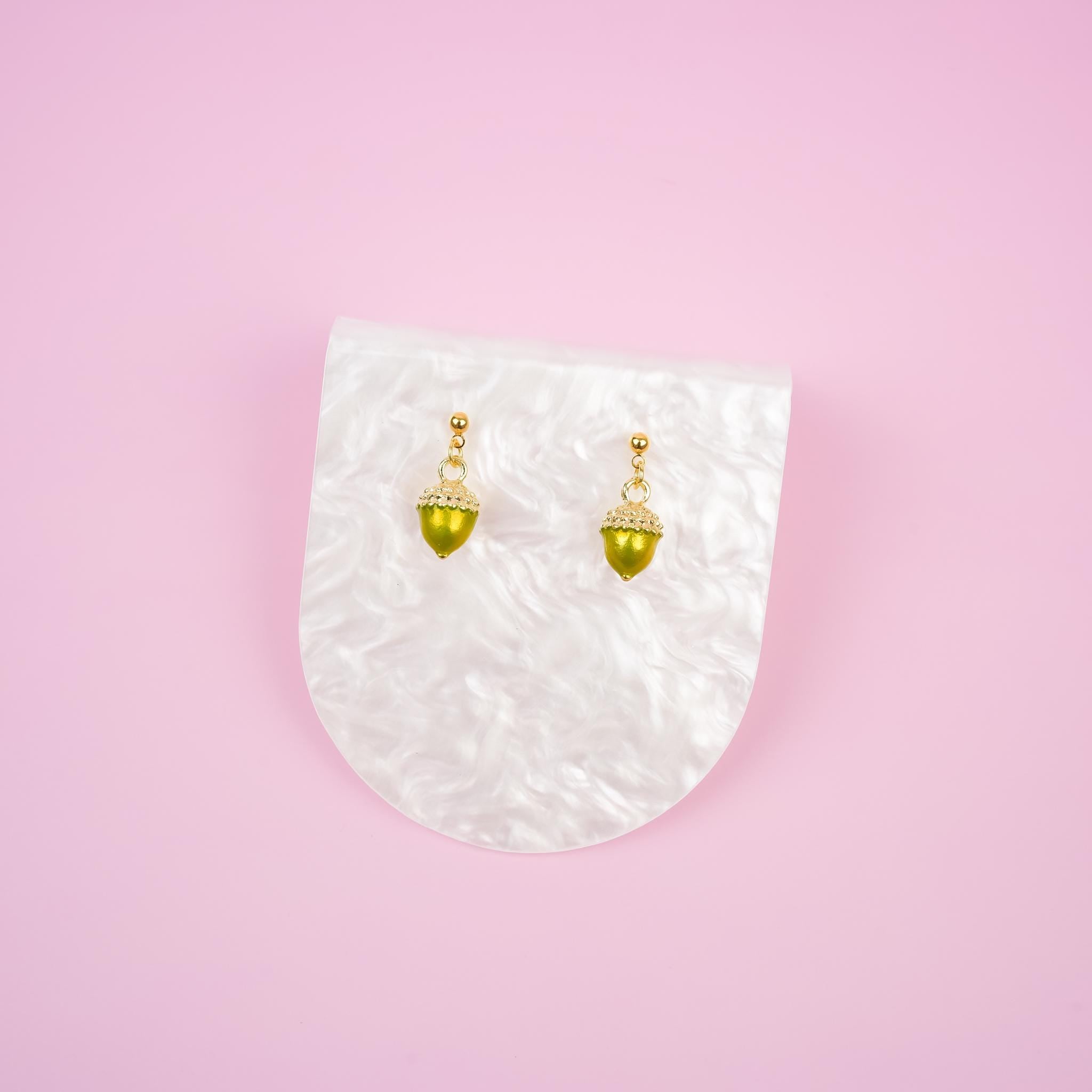 Acorn Nut Dangle Earrings