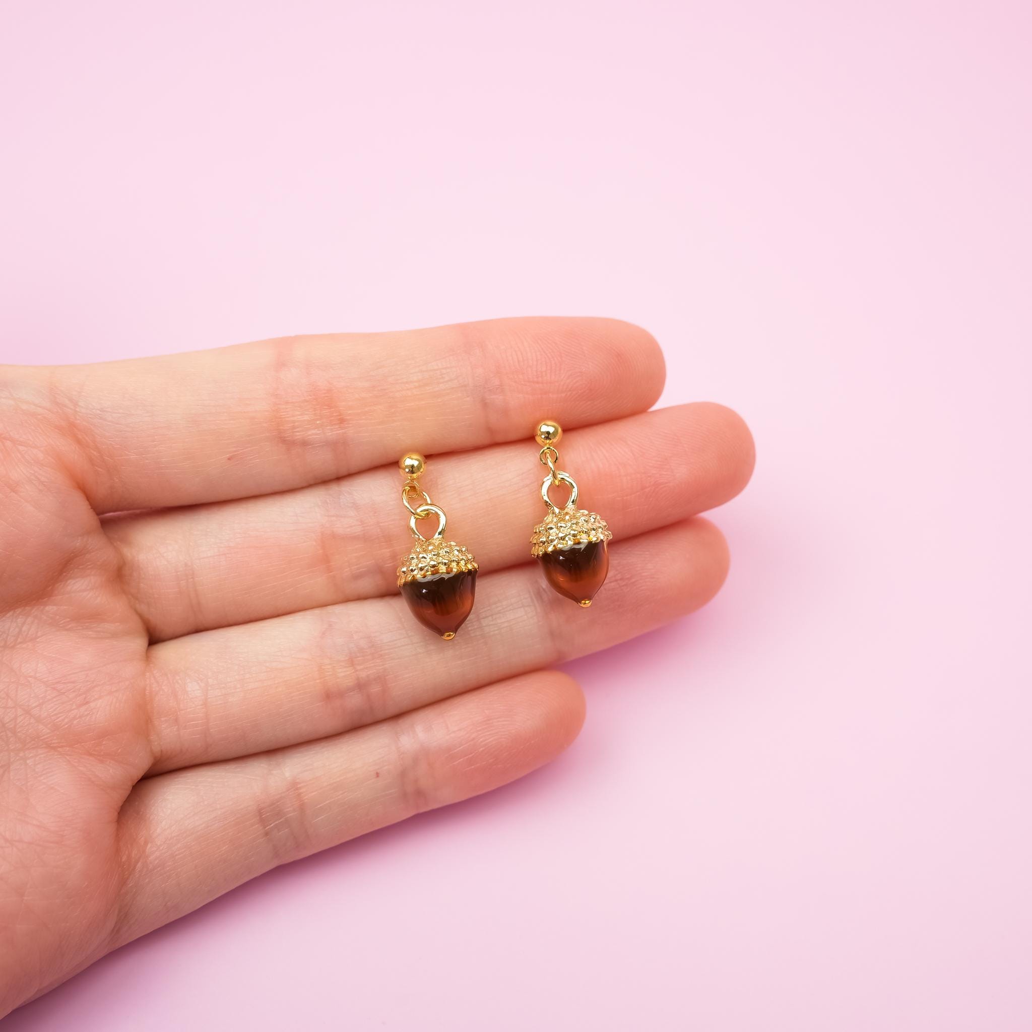 Acorn Nut Dangle Earrings