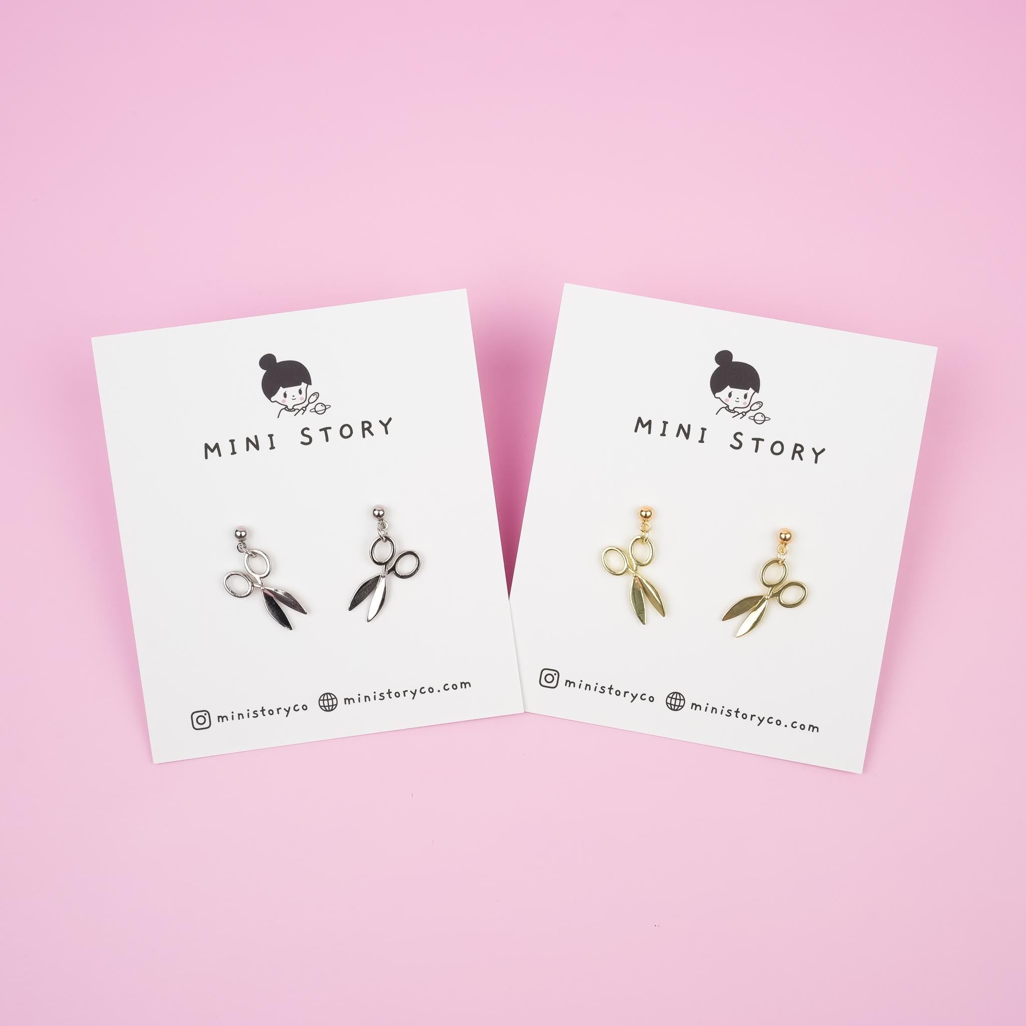 Silver Scissor Dangle Earrings