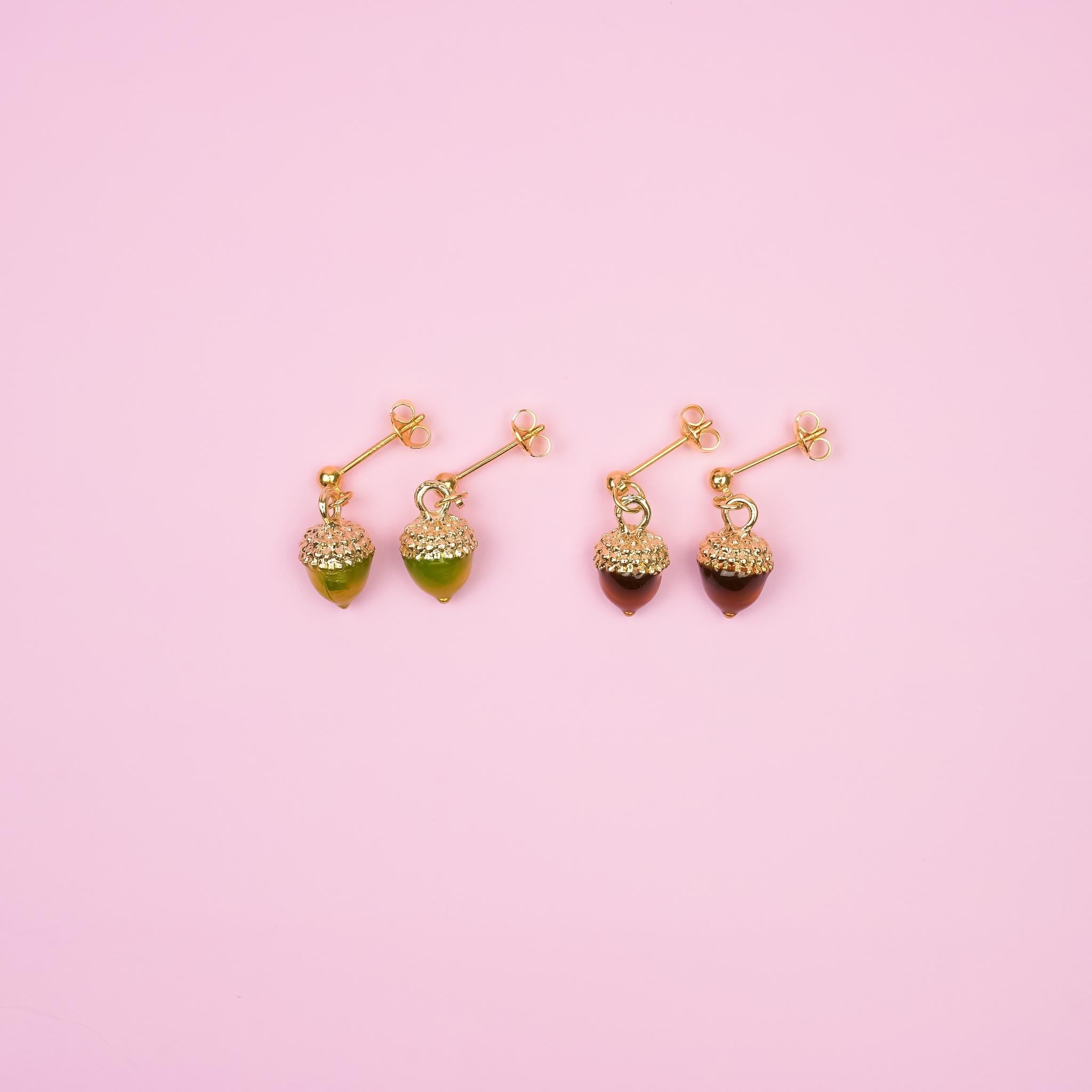 Acorn Nut Dangle Earrings