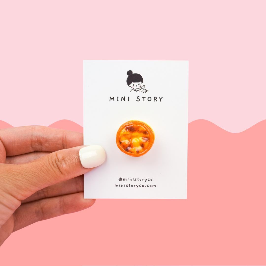 Portuguese Egg Tart Brooch - Mini Story Co
