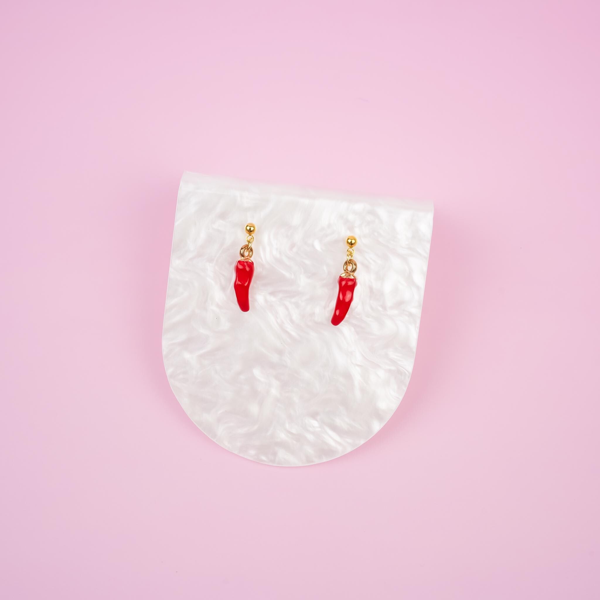 Red Chilli Pepper Dangle Earrings - Mini Story Co