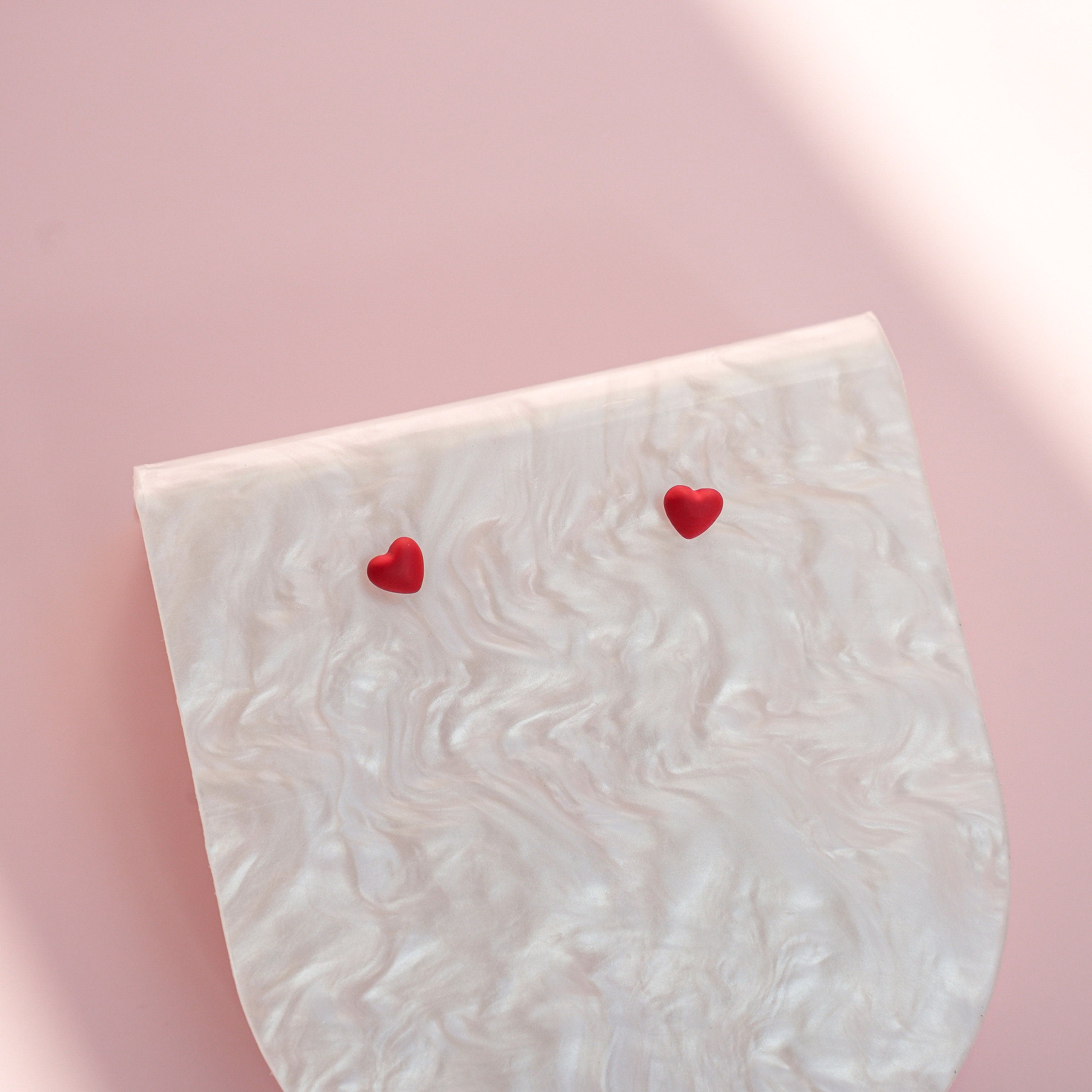 Tiny Red Heart Studs Earrings - Mini Story Co