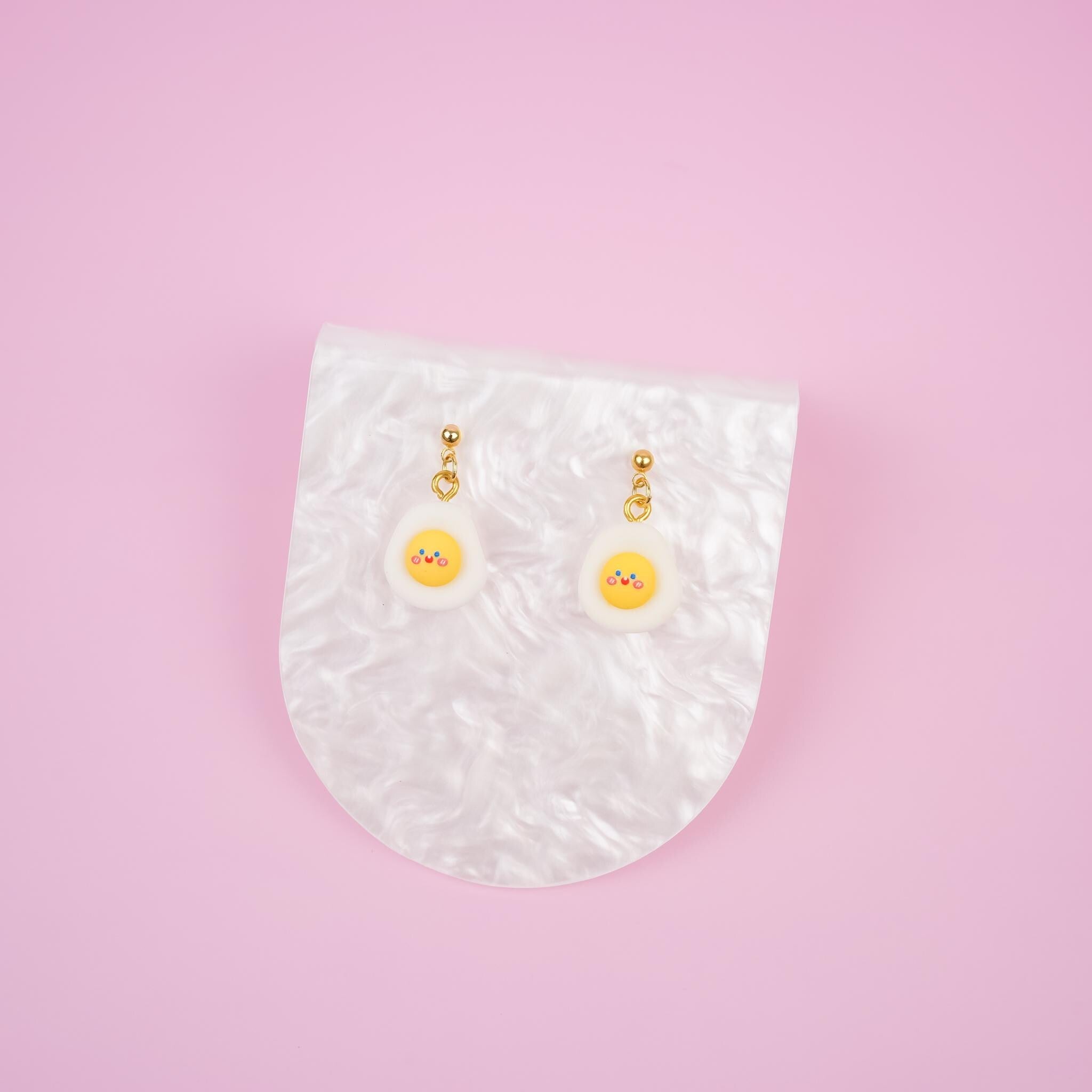 Tiny Smiley Egg Dangle Earrings - Mini Story Co