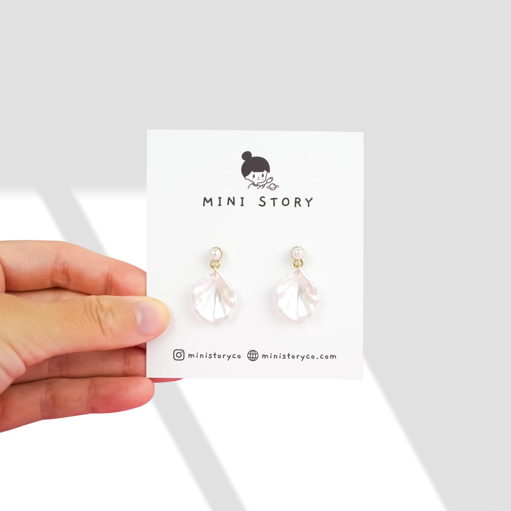 White Shell Pearl Dangle Earrings - Mini Story Co