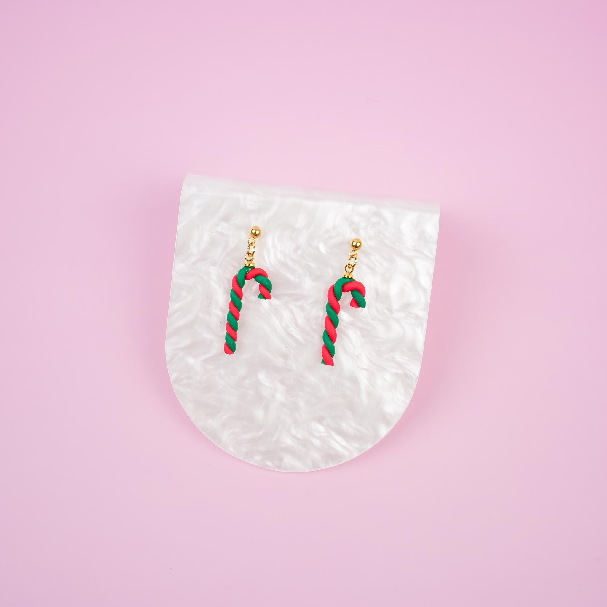 Christmas Candy Cane Dangle Earrings - Mini Story Co