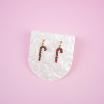 Christmas Candy Cane Dangle Earrings - Mini Story Co