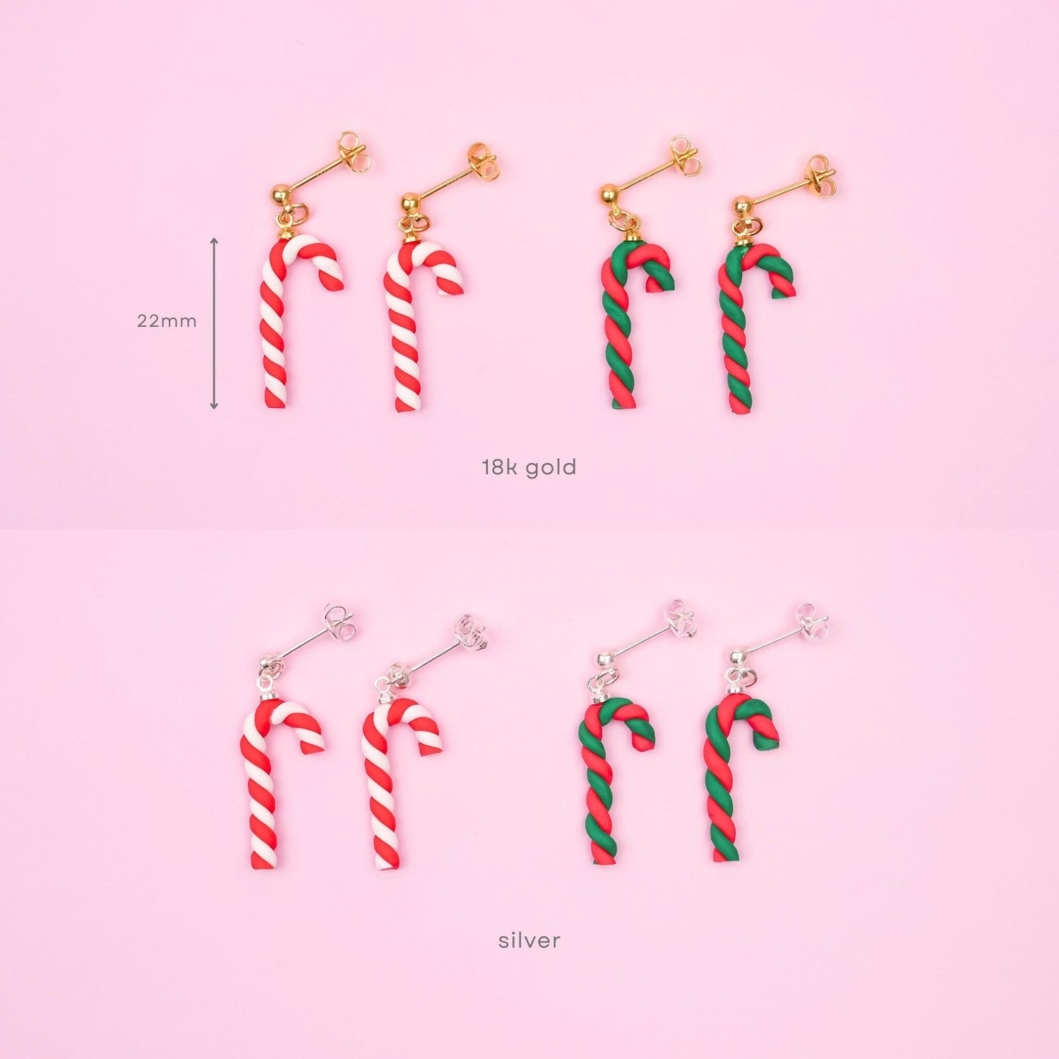 Christmas Candy Cane Dangle Earrings - Mini Story Co