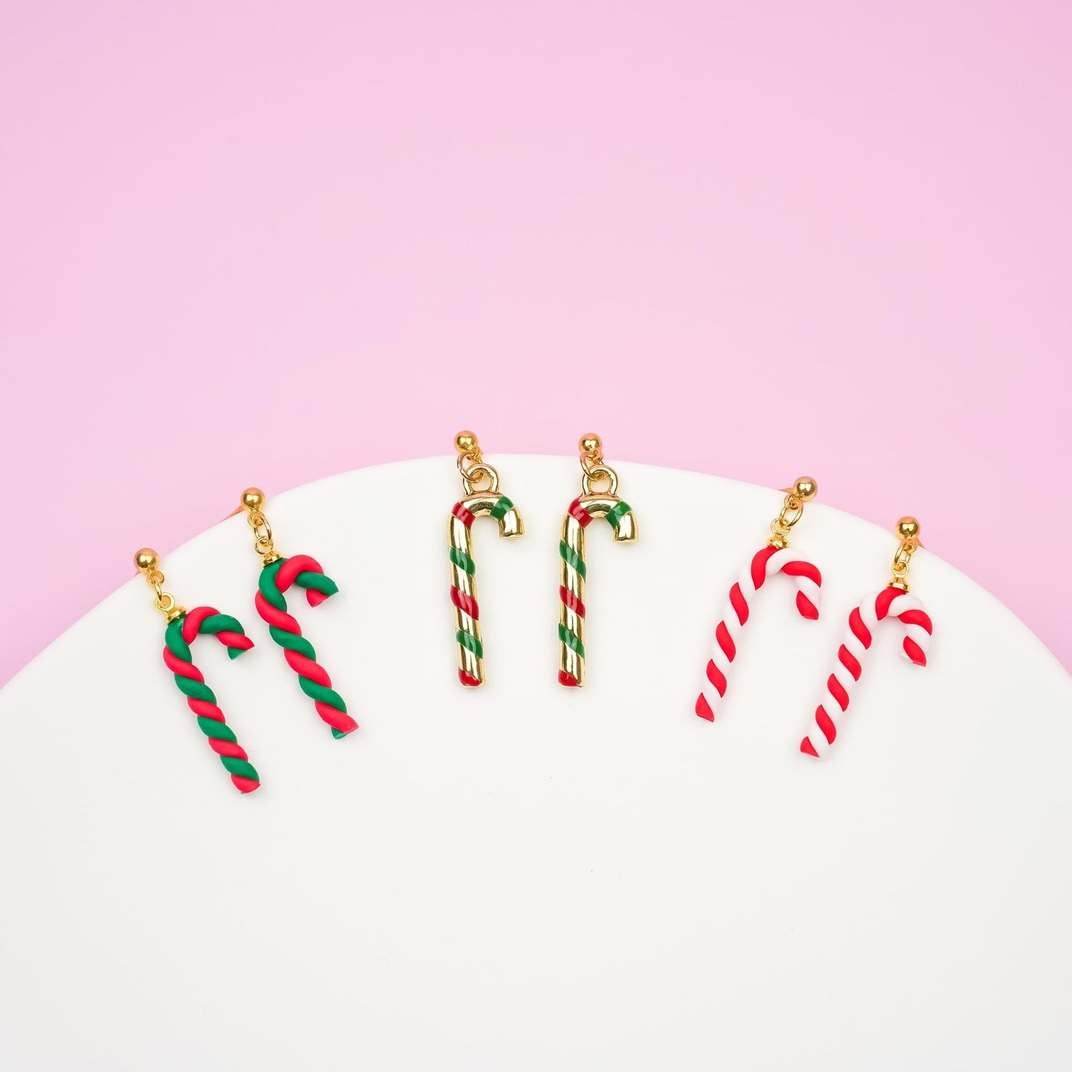 Christmas Candy Cane Dangle Earrings - Mini Story Co