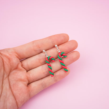 Christmas Candy Cane Dangle Earrings - Mini Story Co