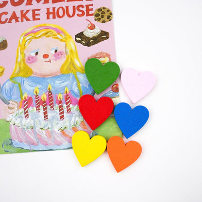 Colourful Wood Heart Magnet Set - Mini Story Co