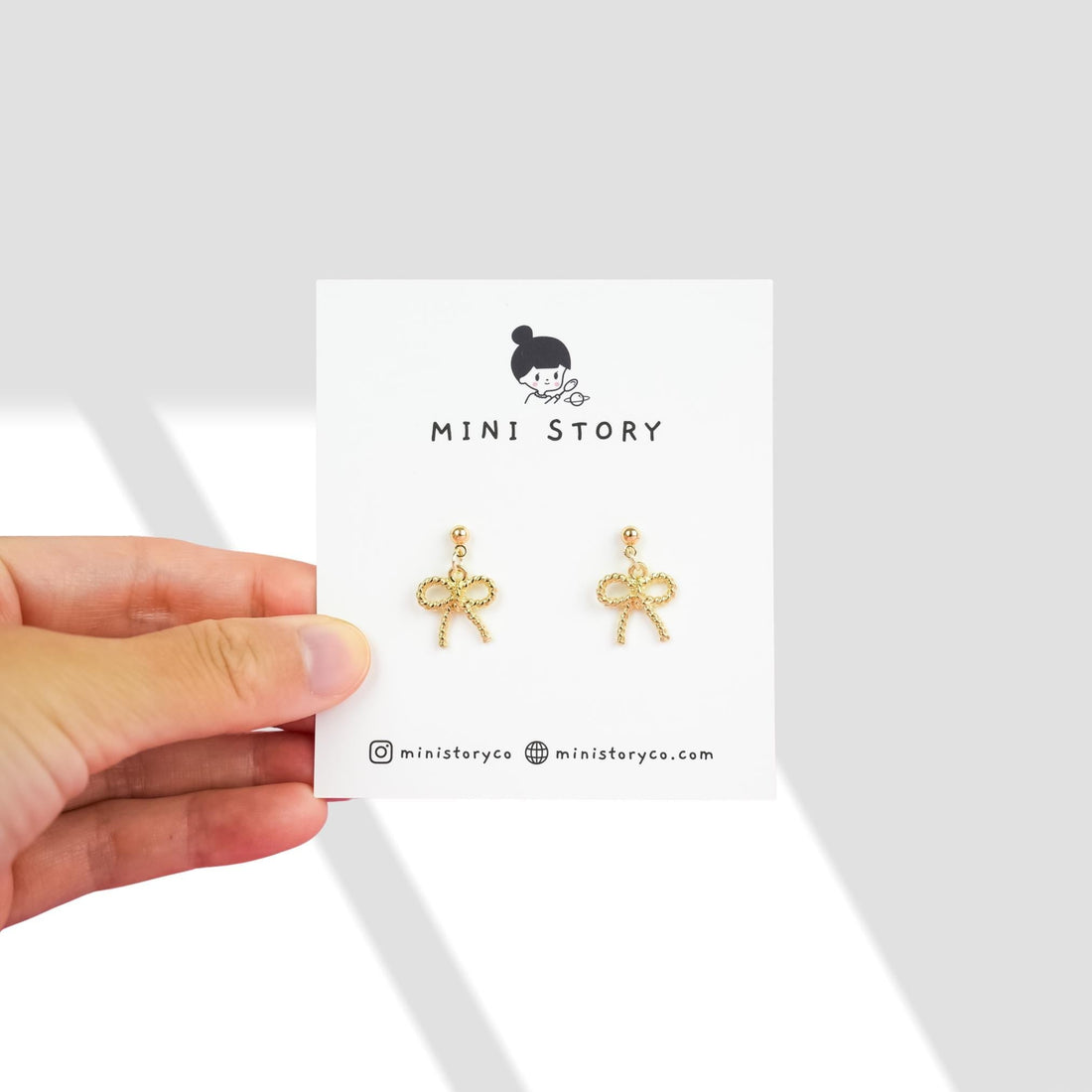 Gold Bow Dangle Earrings - Mini Story Co
