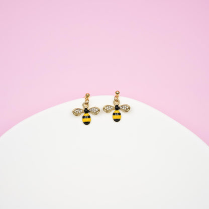 Gold Bumblebee Dangle Earrings - Mini Story Co