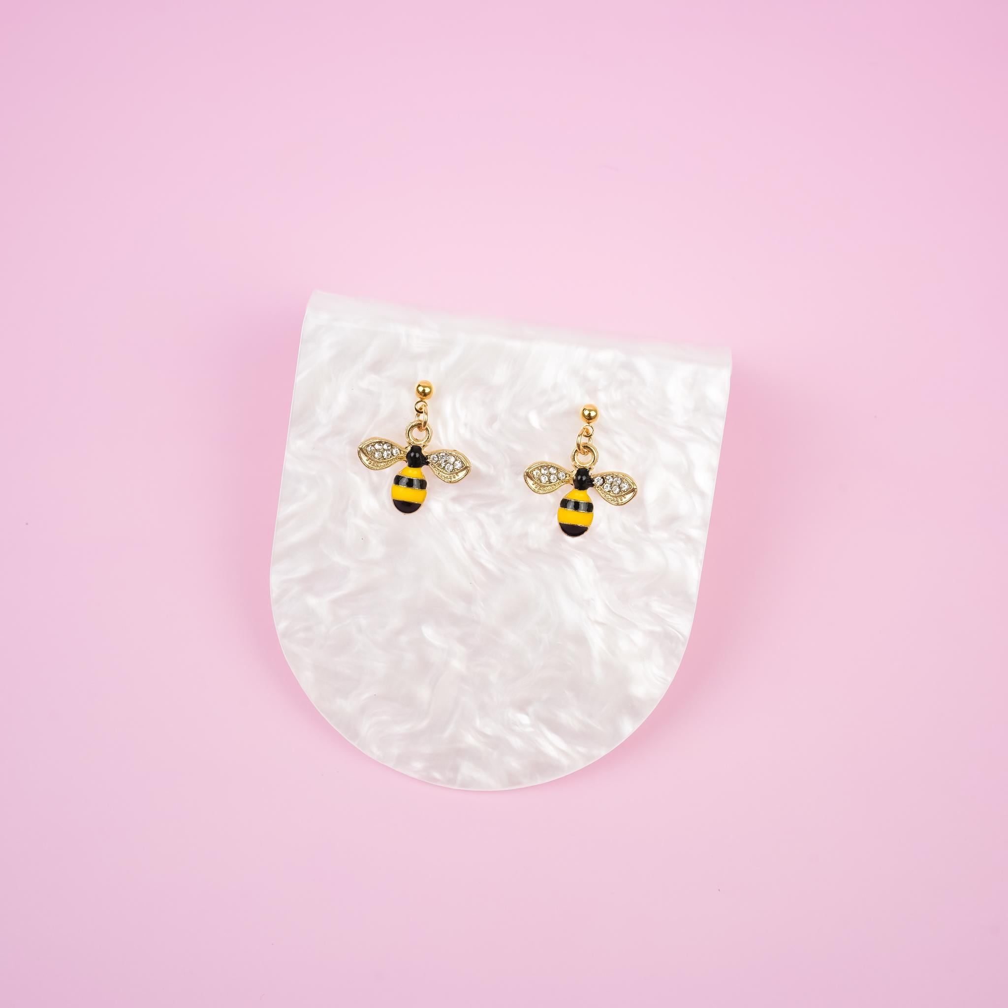Gold Bumblebee Dangle Earrings - Mini Story Co