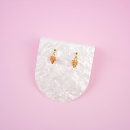 Gold Pinecone Dangle Earrings - Mini Story Co