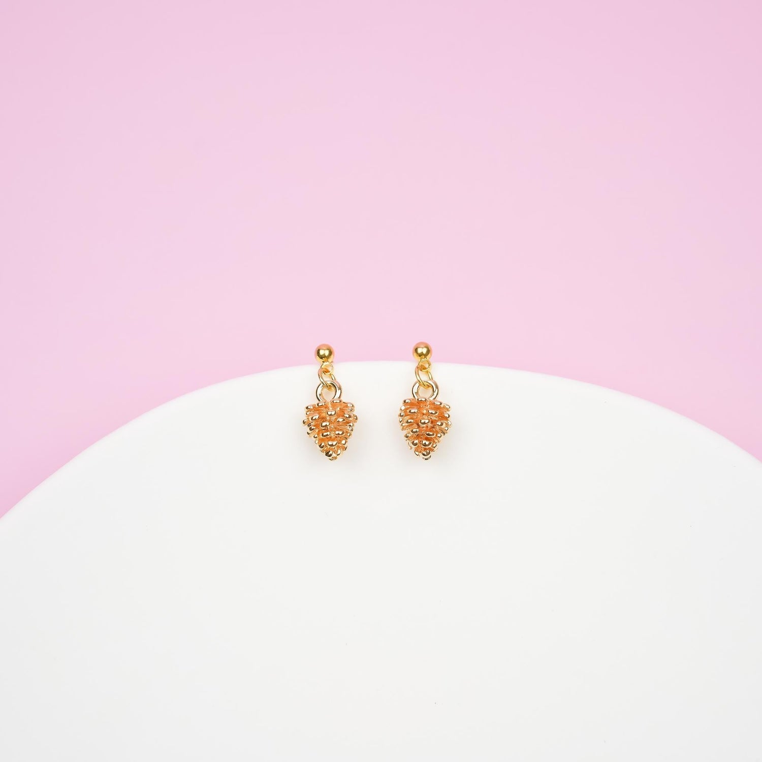 Gold Pinecone Dangle Earrings - Mini Story Co