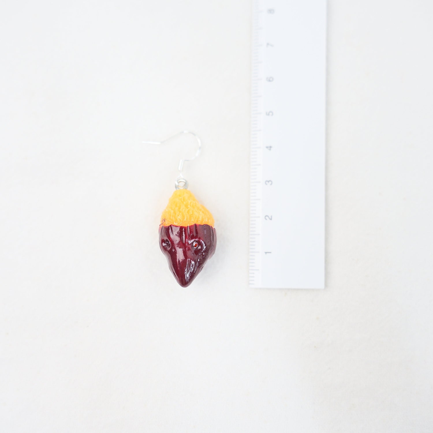 Korean Sweet Potato Dangle Earrings | Goguma Earrings | Baked Sweet Potato Earrings | Miniature Food Jewellery | Silver Dangle Earrings